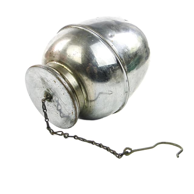 Herbatnica Art Deco, mosiądz chromowany, Czechosłowacja, lata 30. - WYMIARY