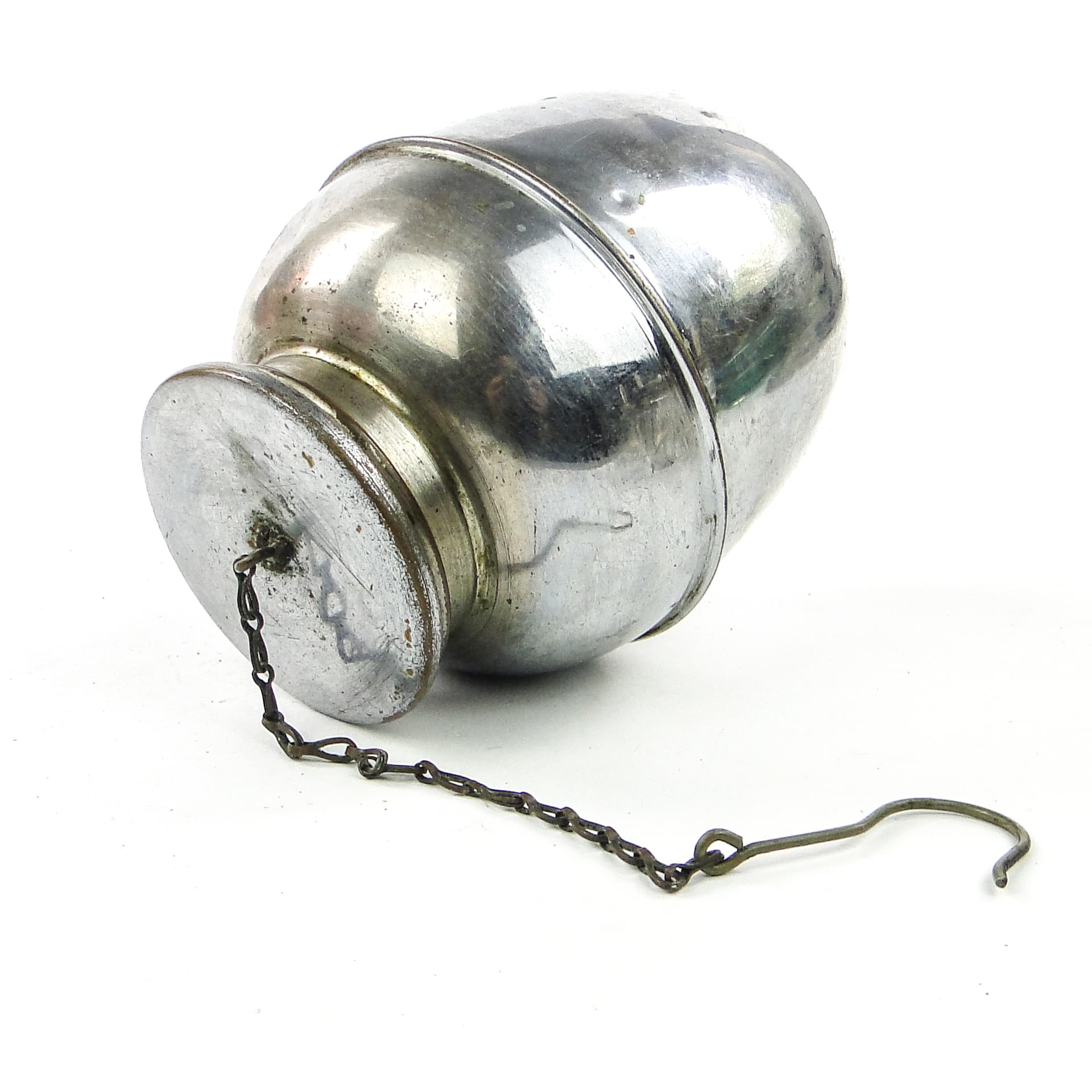 Herbatnica Art Deco, mosiądz chromowany, Czechosłowacja, lata 30. - 102061