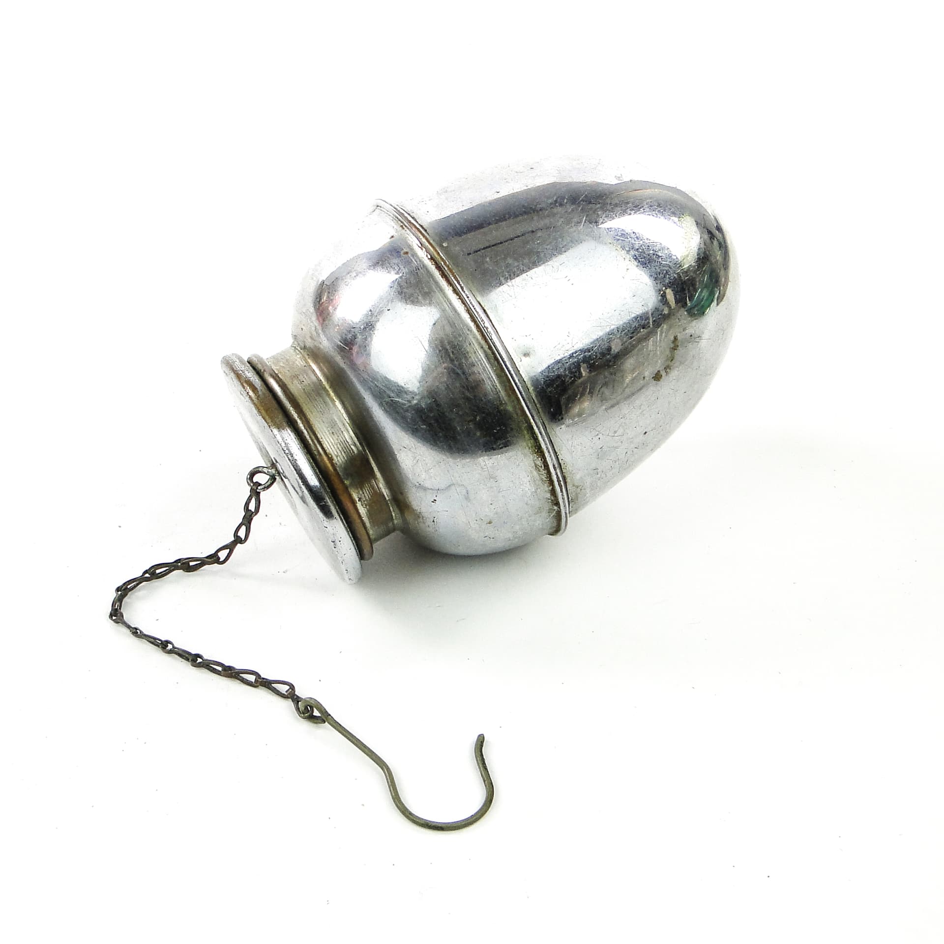 Herbatnica Art Deco, mosiądz chromowany, Czechosłowacja, lata 30. - 102062