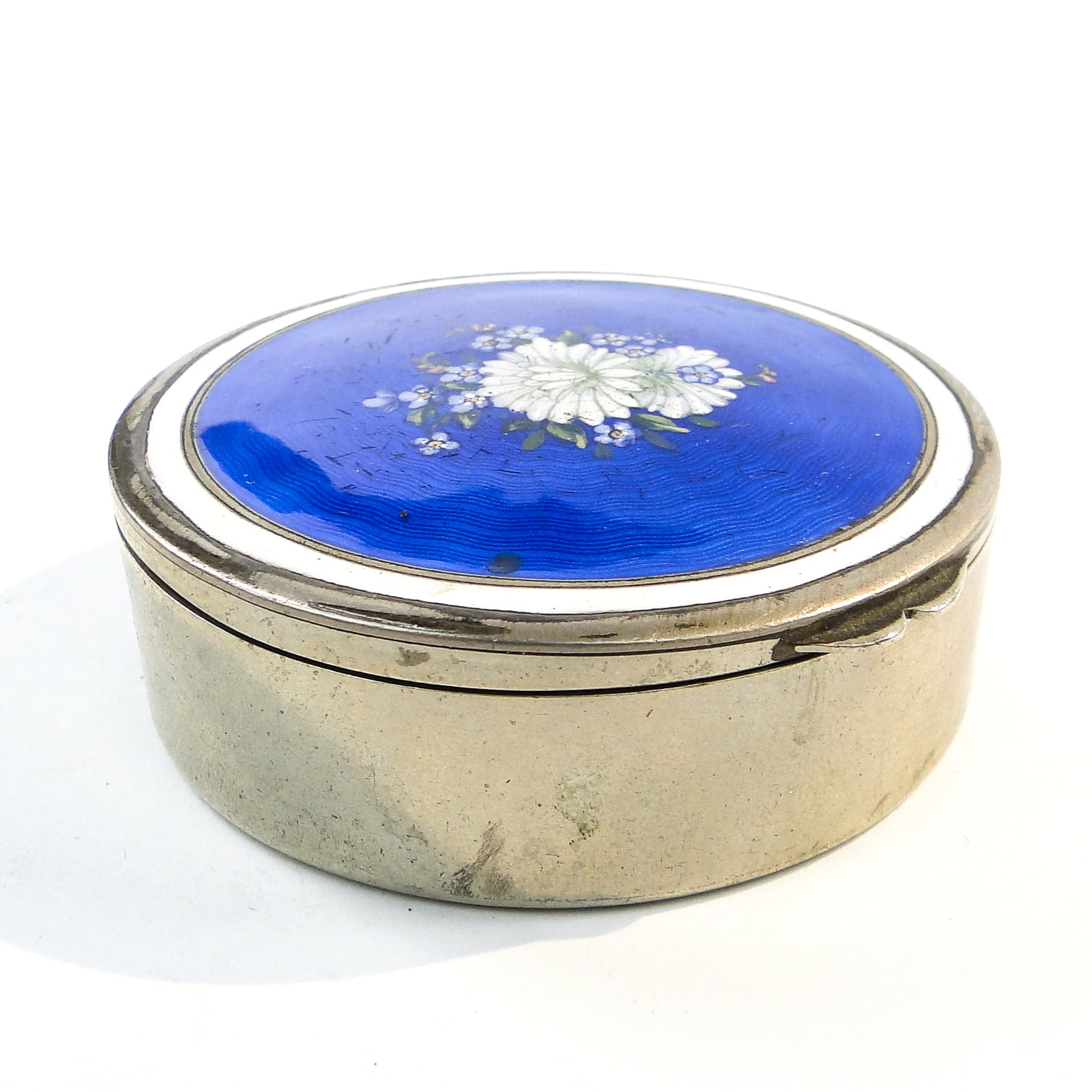 Pigularz Art Nouveau, alpacca srebrzona emaliowana, Austria, początek XX w. - 102190