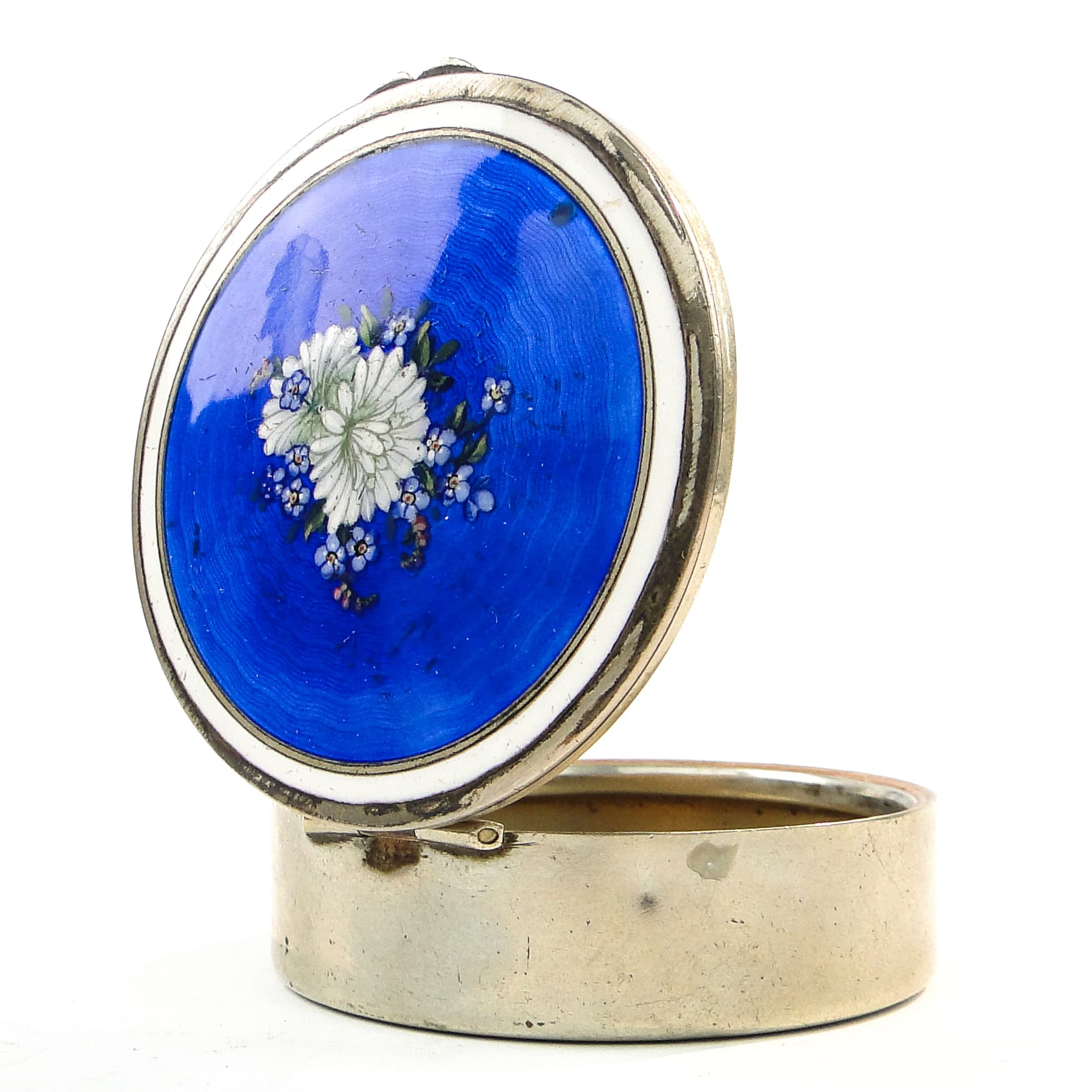 Pigularz Art Nouveau, alpacca srebrzona emaliowana, Austria, początek XX w. - 102189