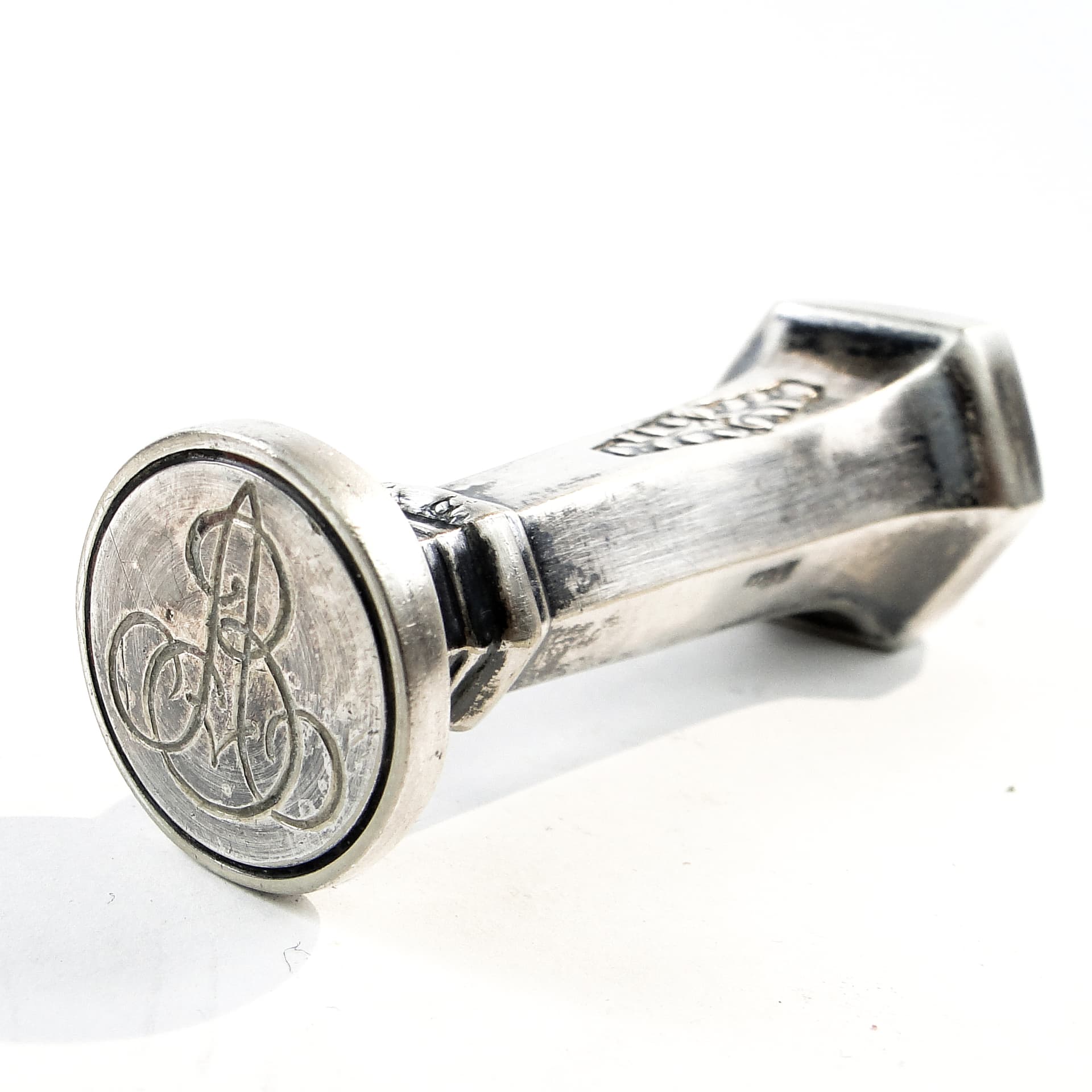 Stempel biurkowy Art Nouveau, mosiądz srebrzony, Austria, pocz. XX w. - 102253