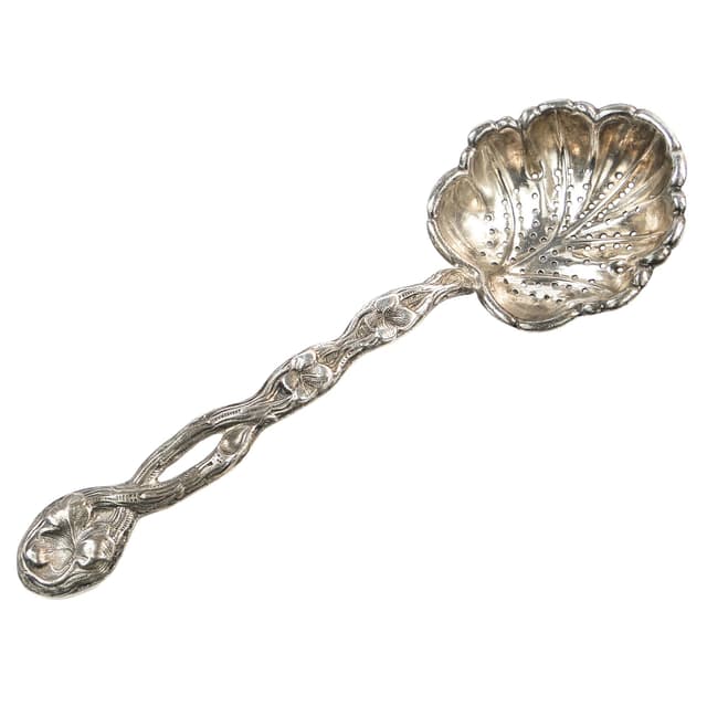 Pickle Spoon, Art Nouveau, silver-plated brass, Poland, early 20th c. - DIMENSION