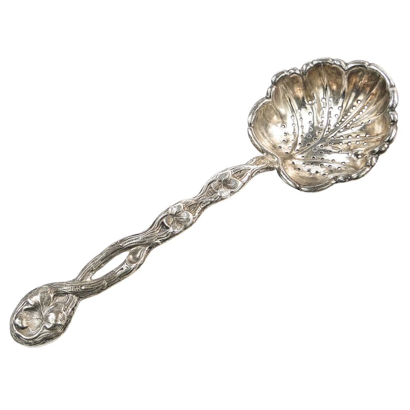 Pickle Spoon, Art Nouveau, silver-plated brass, Poland, early 20th c.