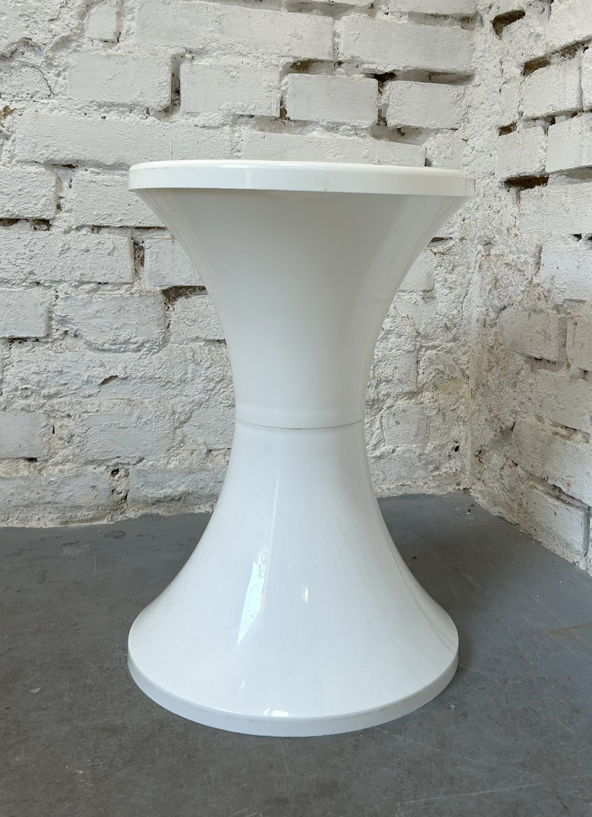 Stołek Tam Tam Tulip, biały, plastik, Francja, lata 70. - 102304