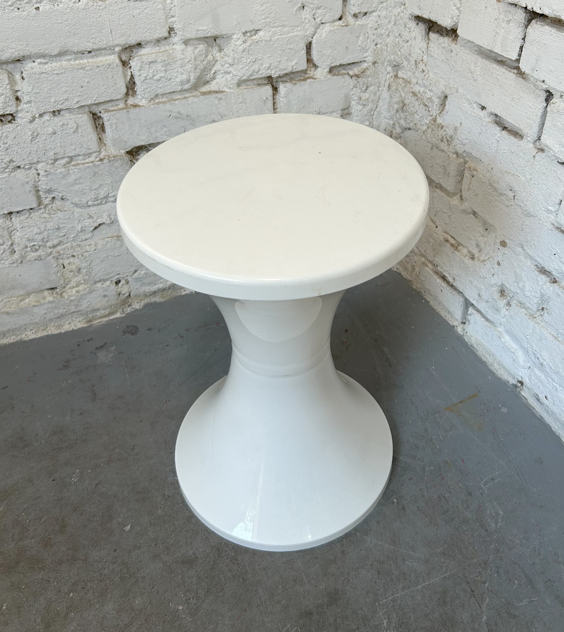 Stołek Tam Tam Tulip, biały, plastik, Francja, lata 70. - 102306