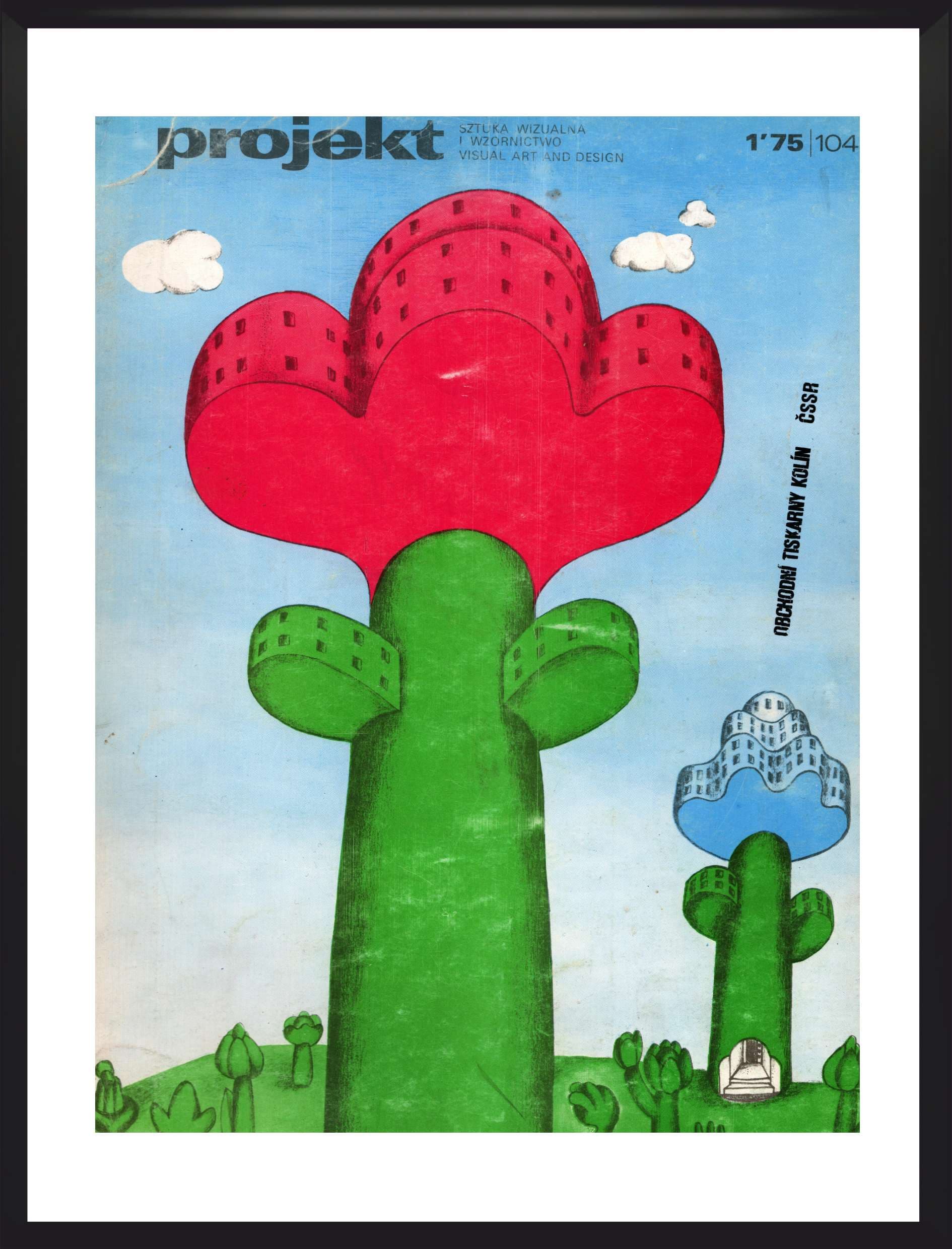 Plakat PROJEKT 30x40 cm, multikolor, aut. D. Żukowska, Polska, lata 70.