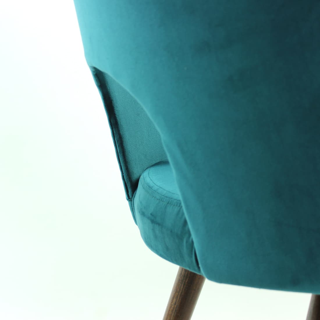 Zestaw pięciu krzeseł jadalnianych, turkusowy velvet, proj. O. Haerdtl, TON, Czechosłowacja, lata 60. - 102438
