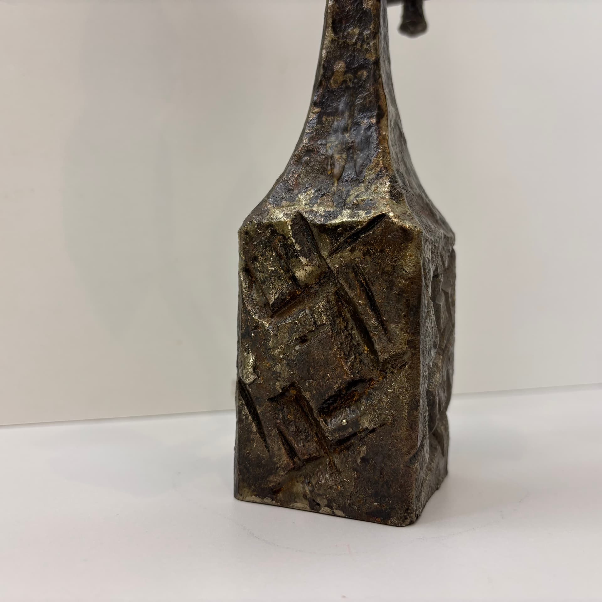 Świecznik brutalistyczny, stal brązowy ciemny, Dania, lata 70. - 102537