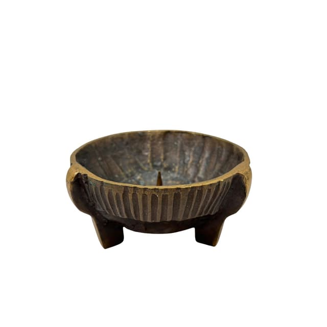 Świecznik brutalistyczny, brąz ciemny, Niemcy, lata 70. - WYMIARY