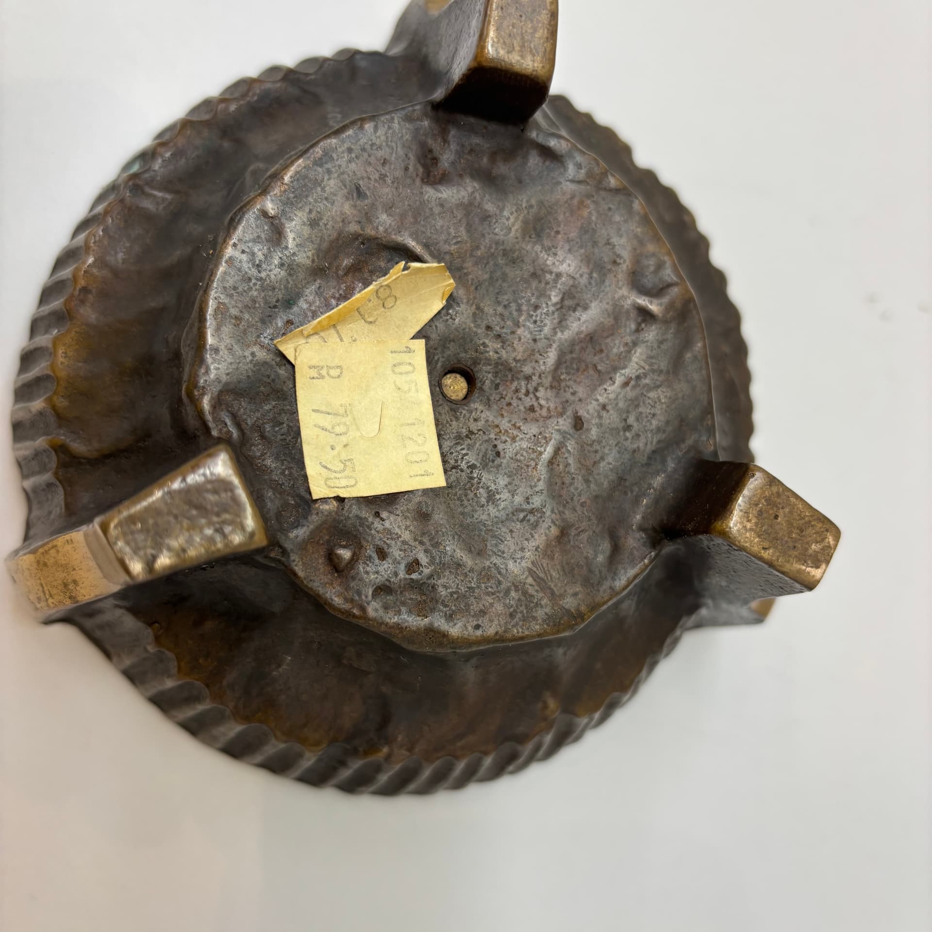 Świecznik brutalistyczny, brąz ciemny, Niemcy, lata 70. - 102567