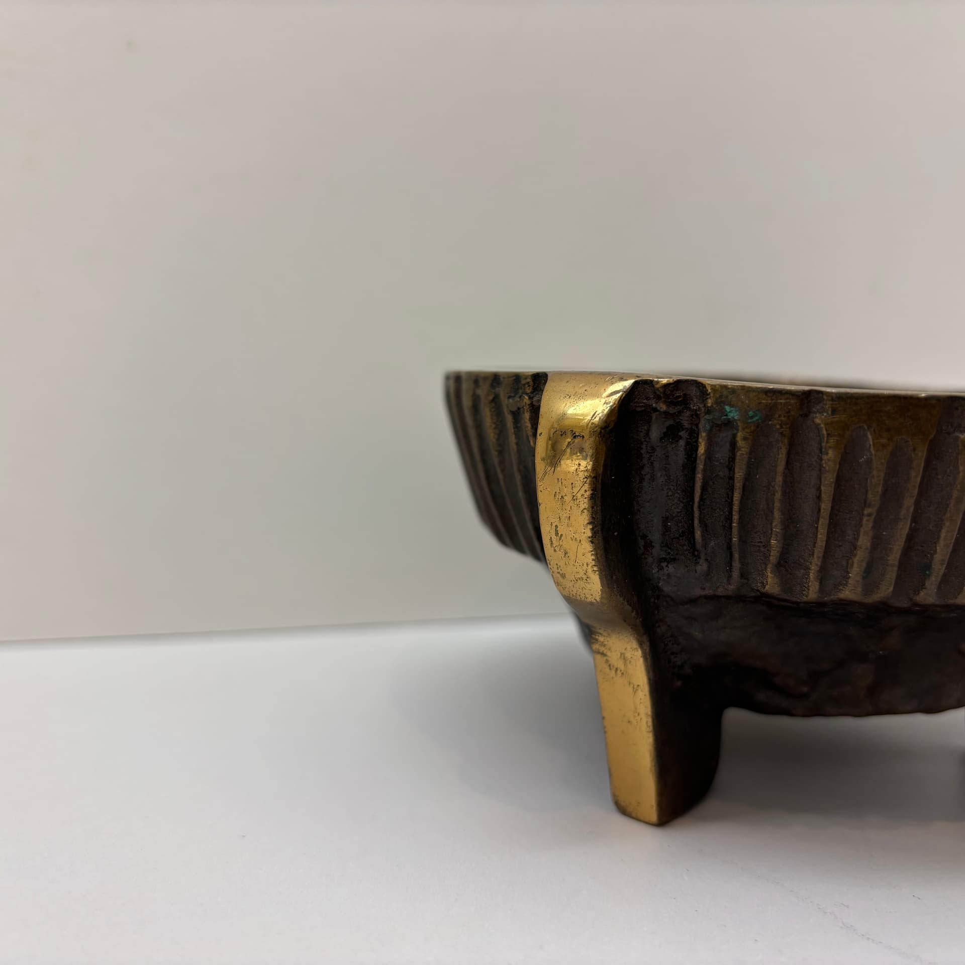 Świecznik brutalistyczny, brąz ciemny, Niemcy, lata 70. - 102564