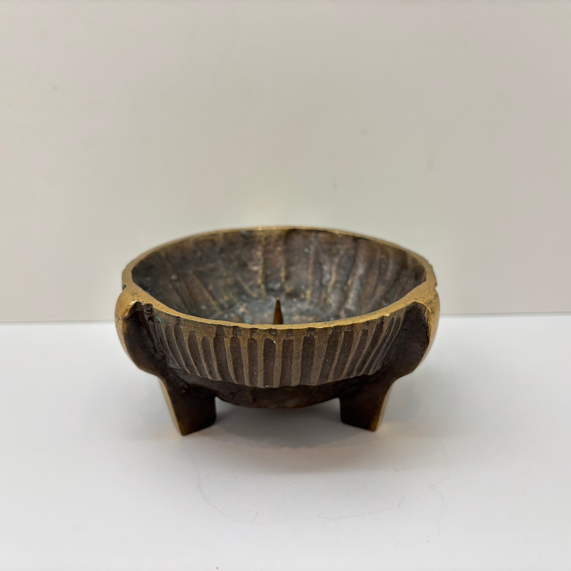 Świecznik brutalistyczny, brąz ciemny, Niemcy, lata 70. - 102562