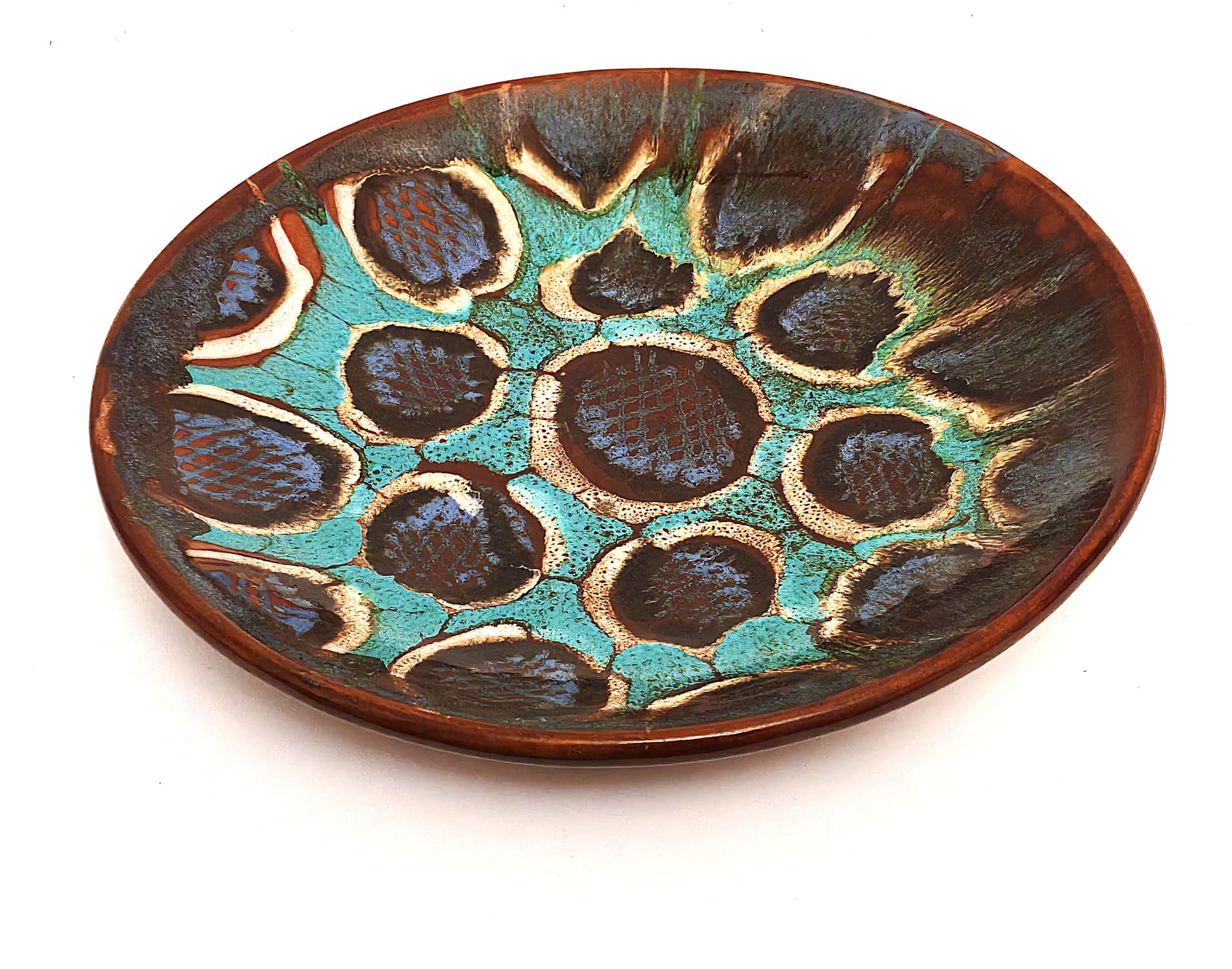 Decorative Plate, brown ceramic, Poland, 1950s - 103570