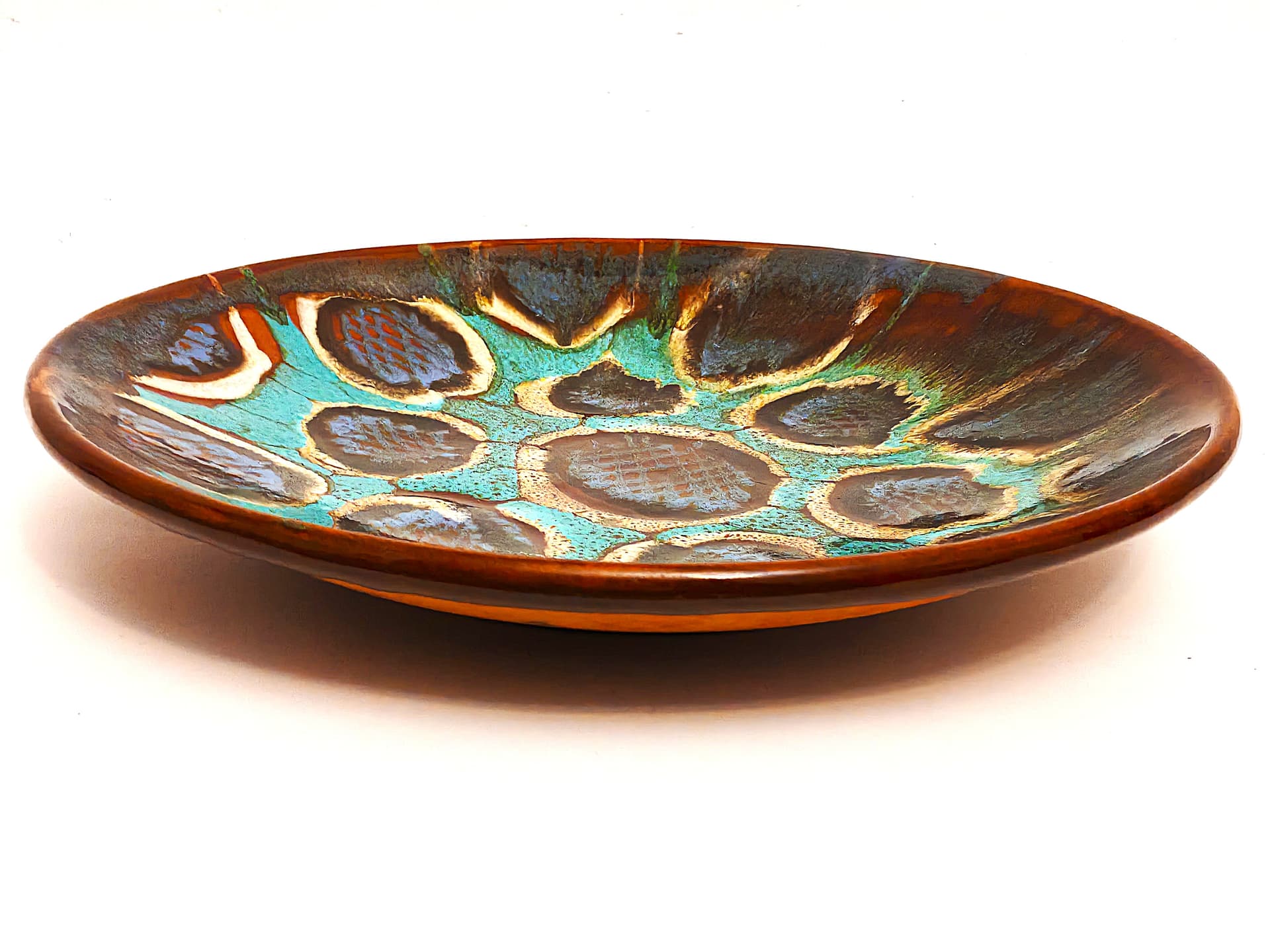 Decorative Plate, brown ceramic, Poland, 1950s - 103569