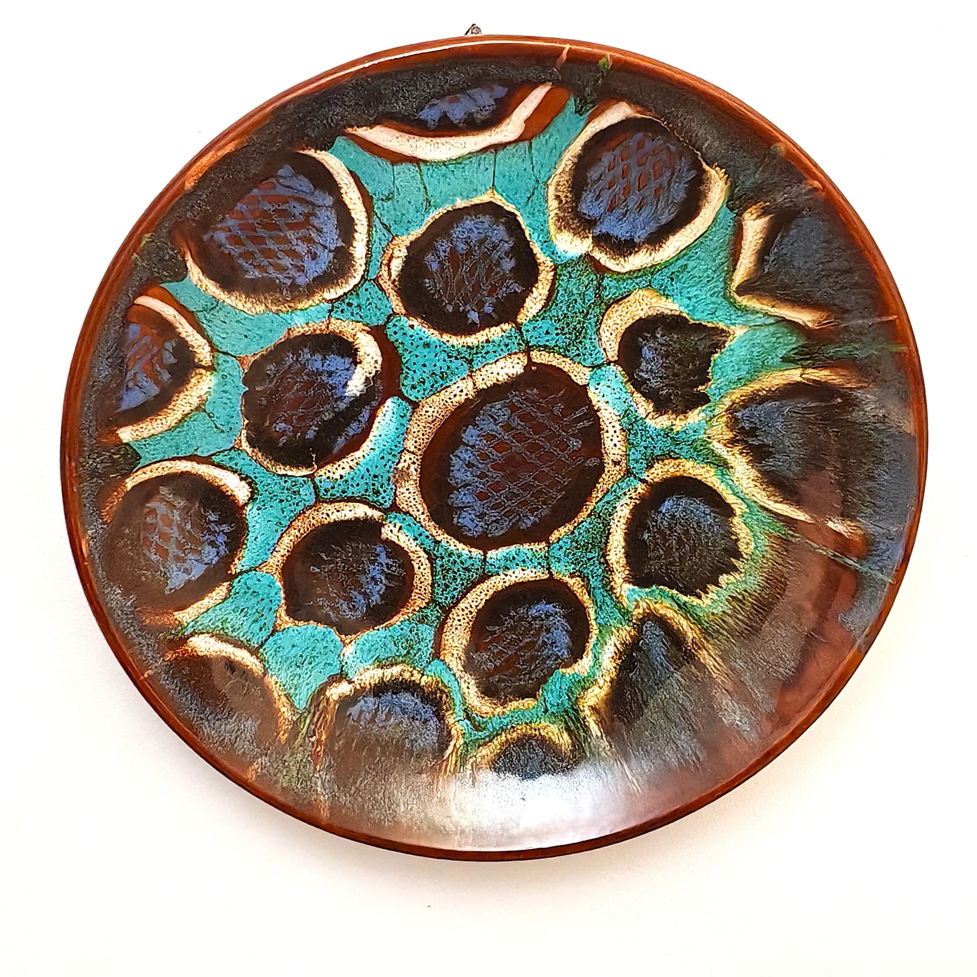 Decorative Plate, brown ceramic, Poland, 1950s - 103572