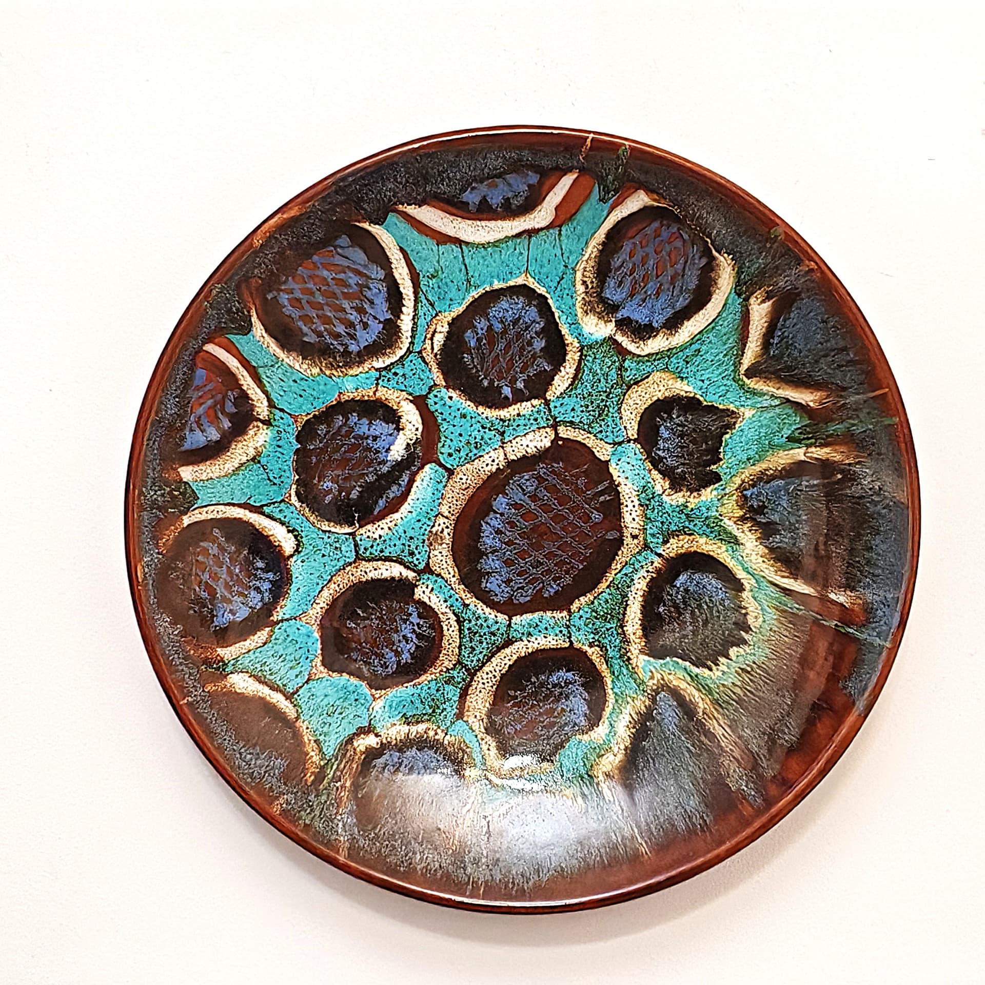 Decorative Plate, brown ceramic, Poland, 1950s - 103567