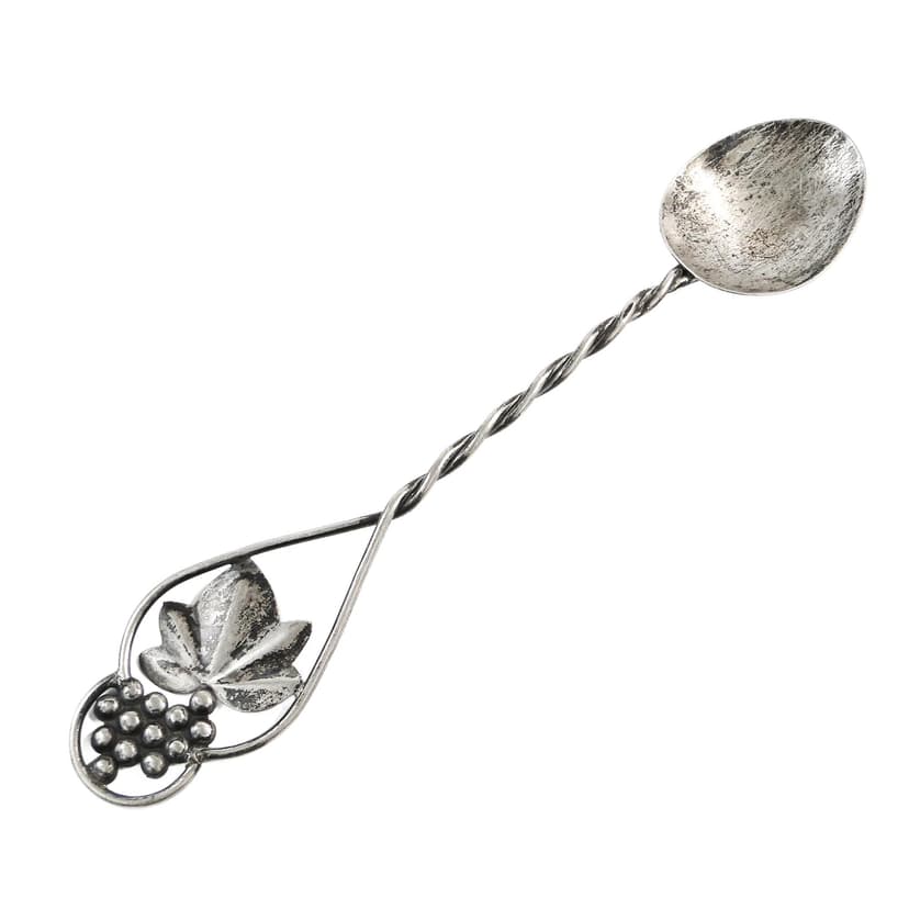 Salt spoon, mid-century modern, silver, Poland, 1970s.