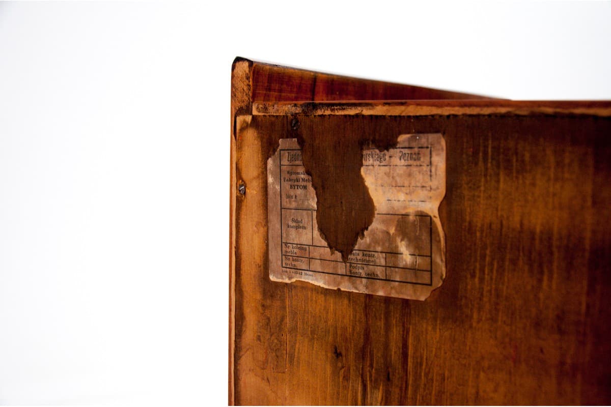 Orzechowa komoda-barek, Bytomska Fabryka Mebli, Polska, lata 60. - 58753