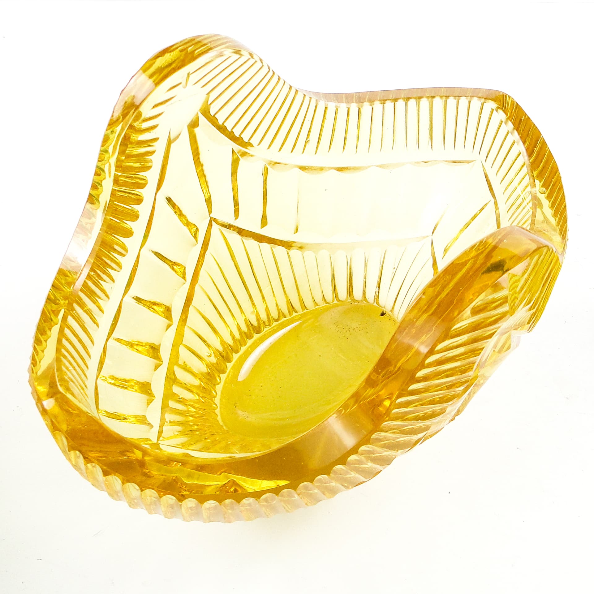 Art Deco jardiniere, lemon crystal, by R. Hlousek, Moser, Czechoslovakia, 1930s. - 103692
