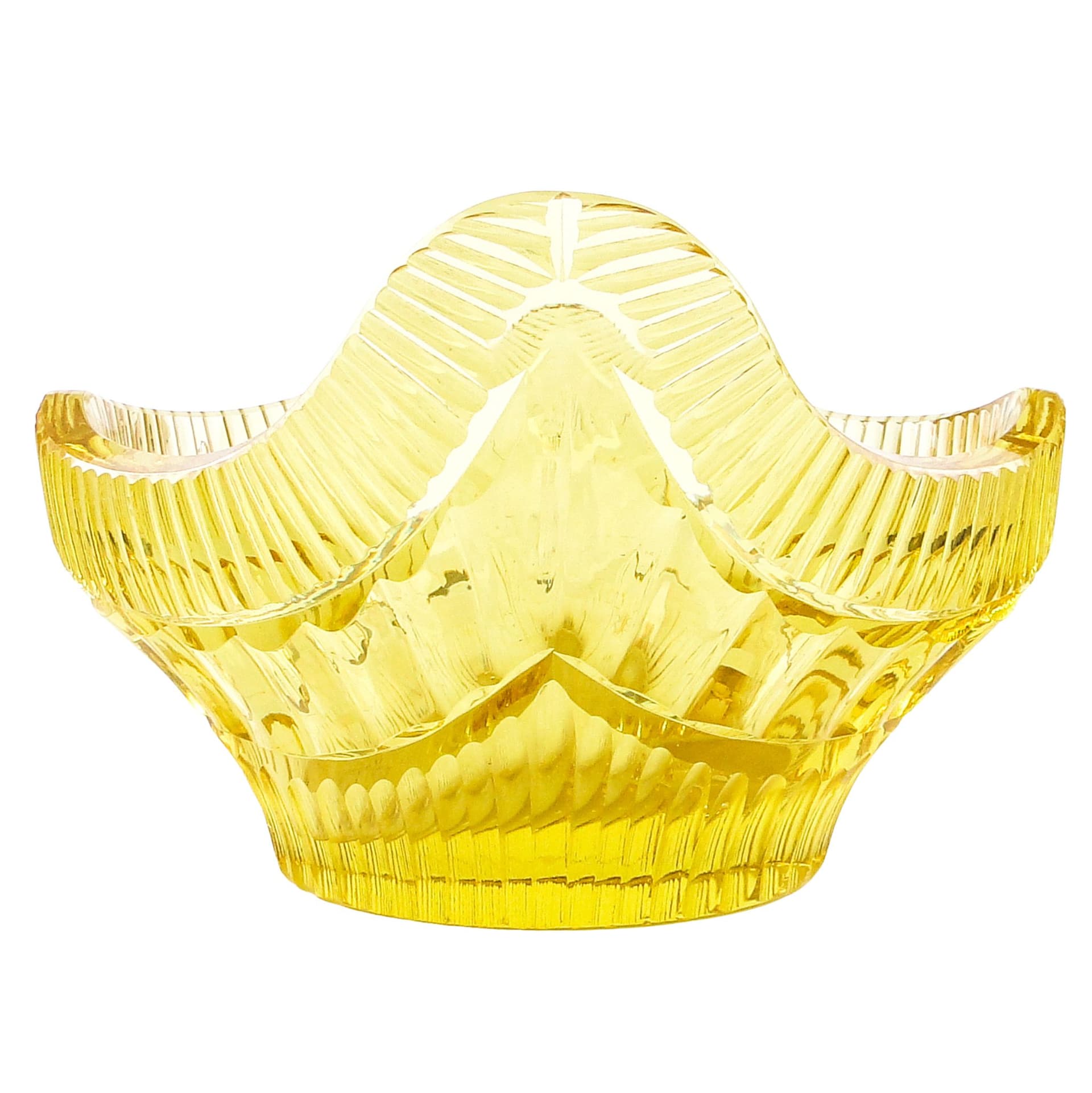 Art Deco jardiniere, lemon crystal, by R. Hlousek, Moser, Czechoslovakia, 1930s. - 105710