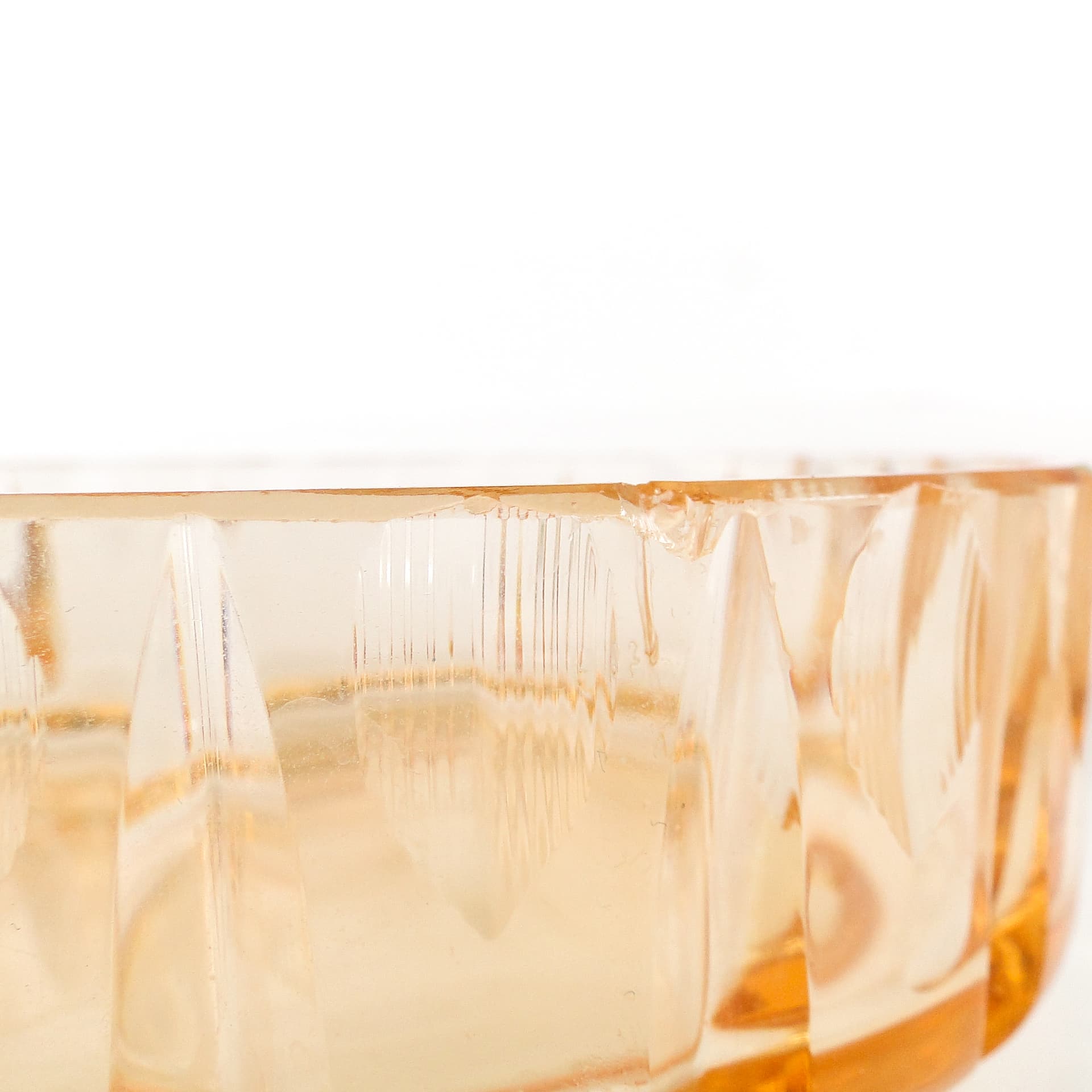 Art Deco bonbonniere, orange glass, Poland, 1930s. - 103757