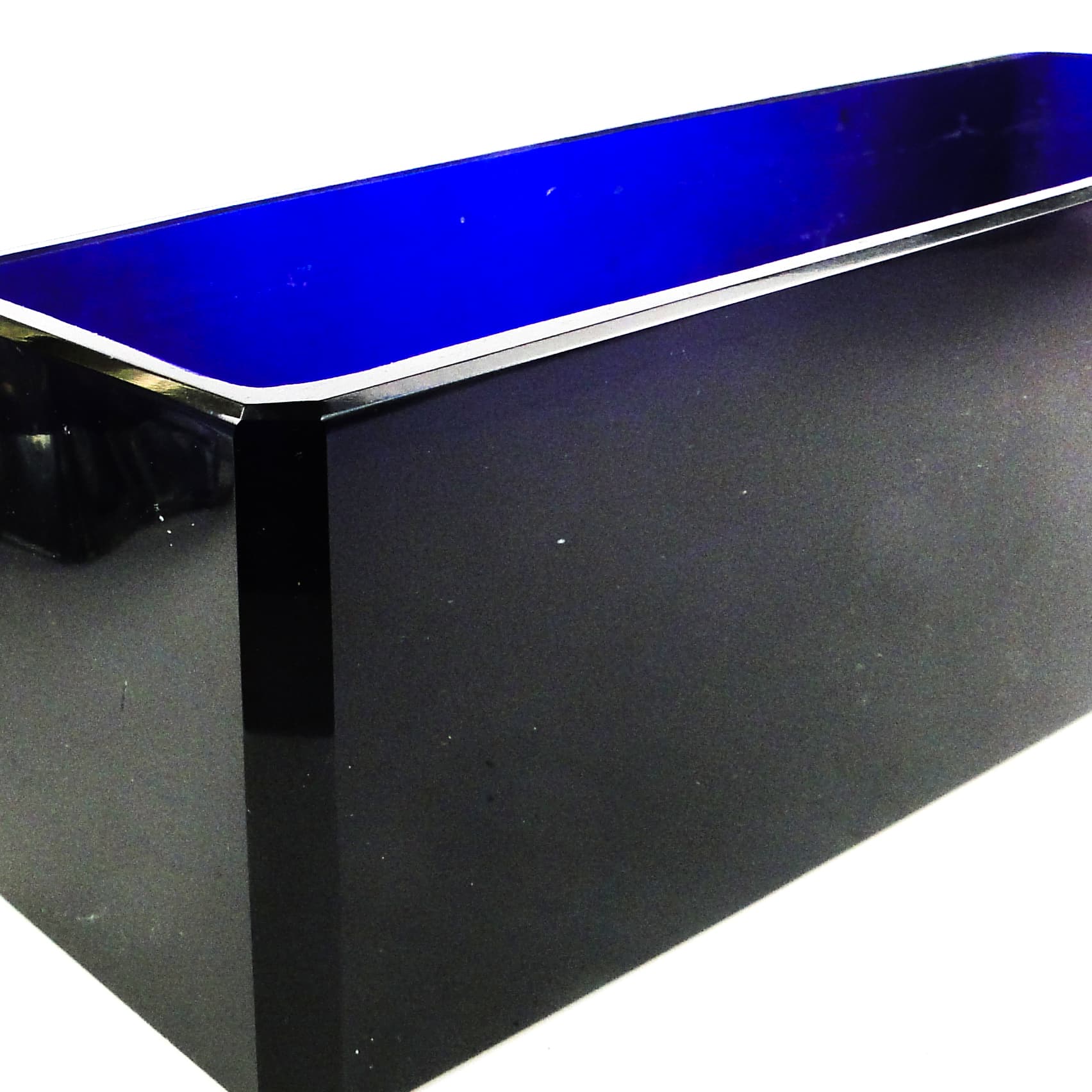 Przybornik Art Deco, kryształ kobaltowy, proj. J. Hoffmann, Czechosłowacja, lata 30. - 106000