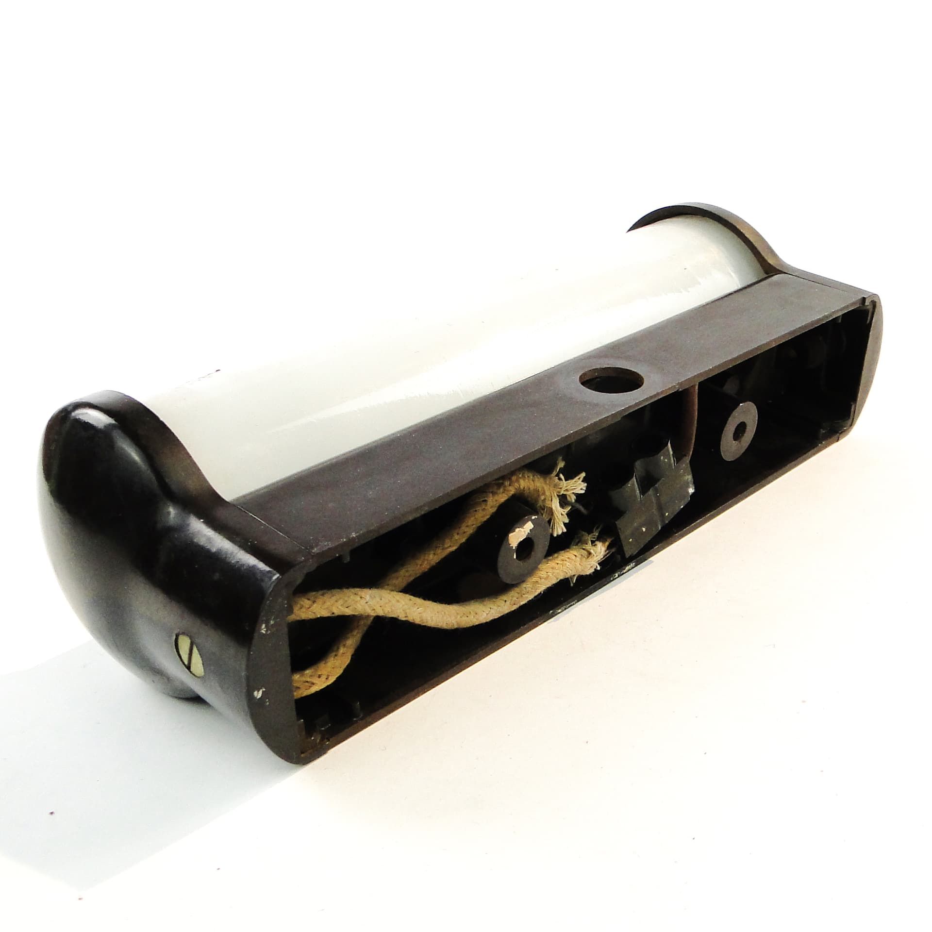 Art Deco wall lamp, ebonite, opaline glass, Czechoslovakia, 1950s. - 103816