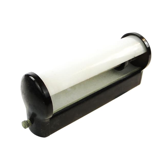 Art Deco wall lamp, ebonite, opaline glass, Czechoslovakia, 1950s. - DIMENSION