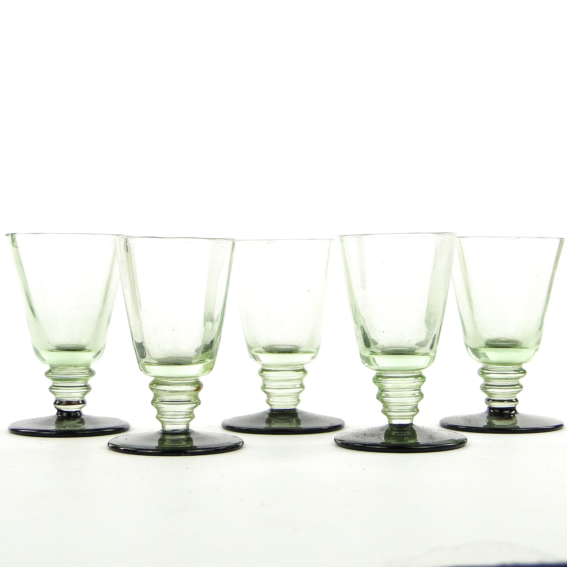 Set of Five Glasses, Art Deco, glass, Poland, 1930s. - 103821