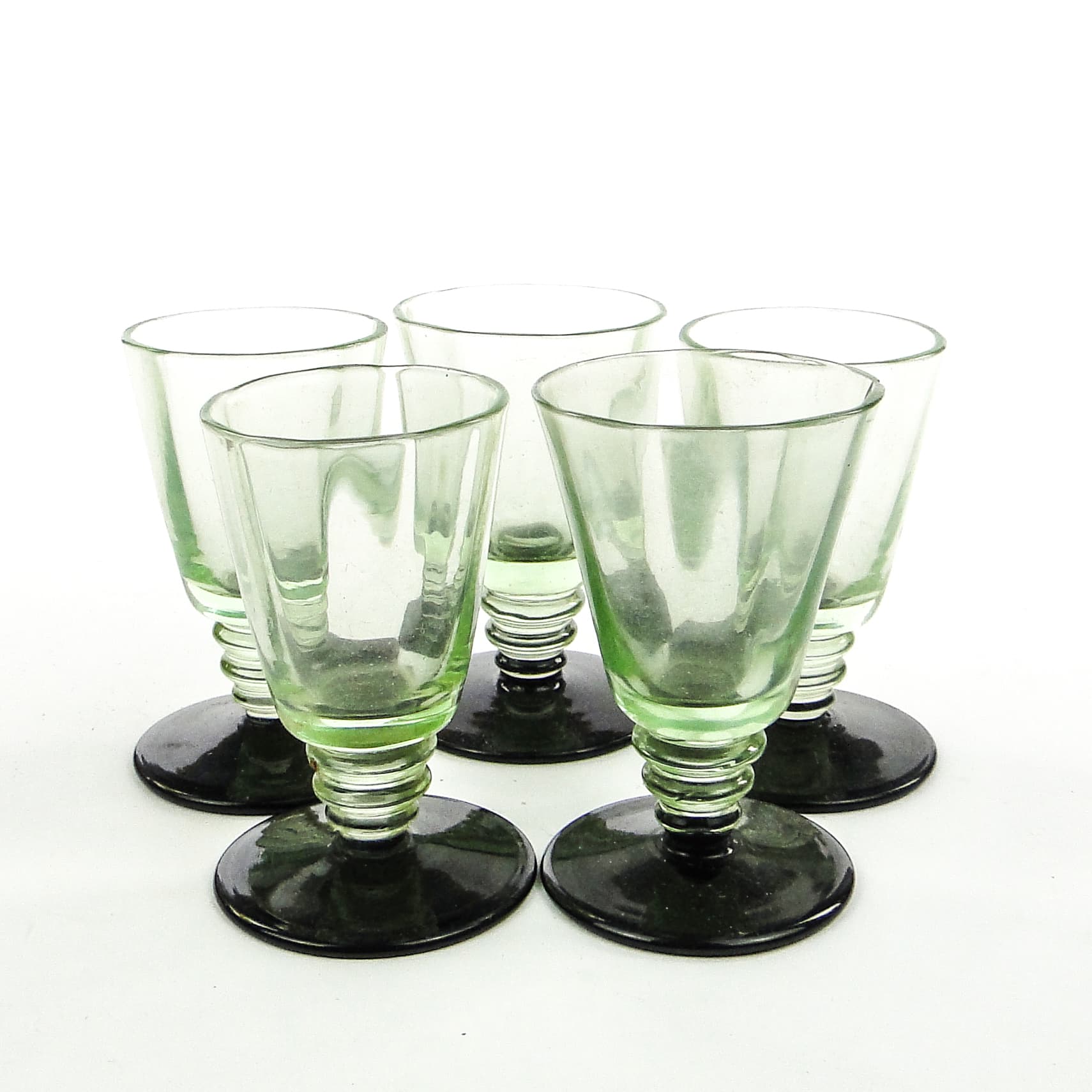 Set of Five Glasses, Art Deco, glass, Poland, 1930s. - 103824