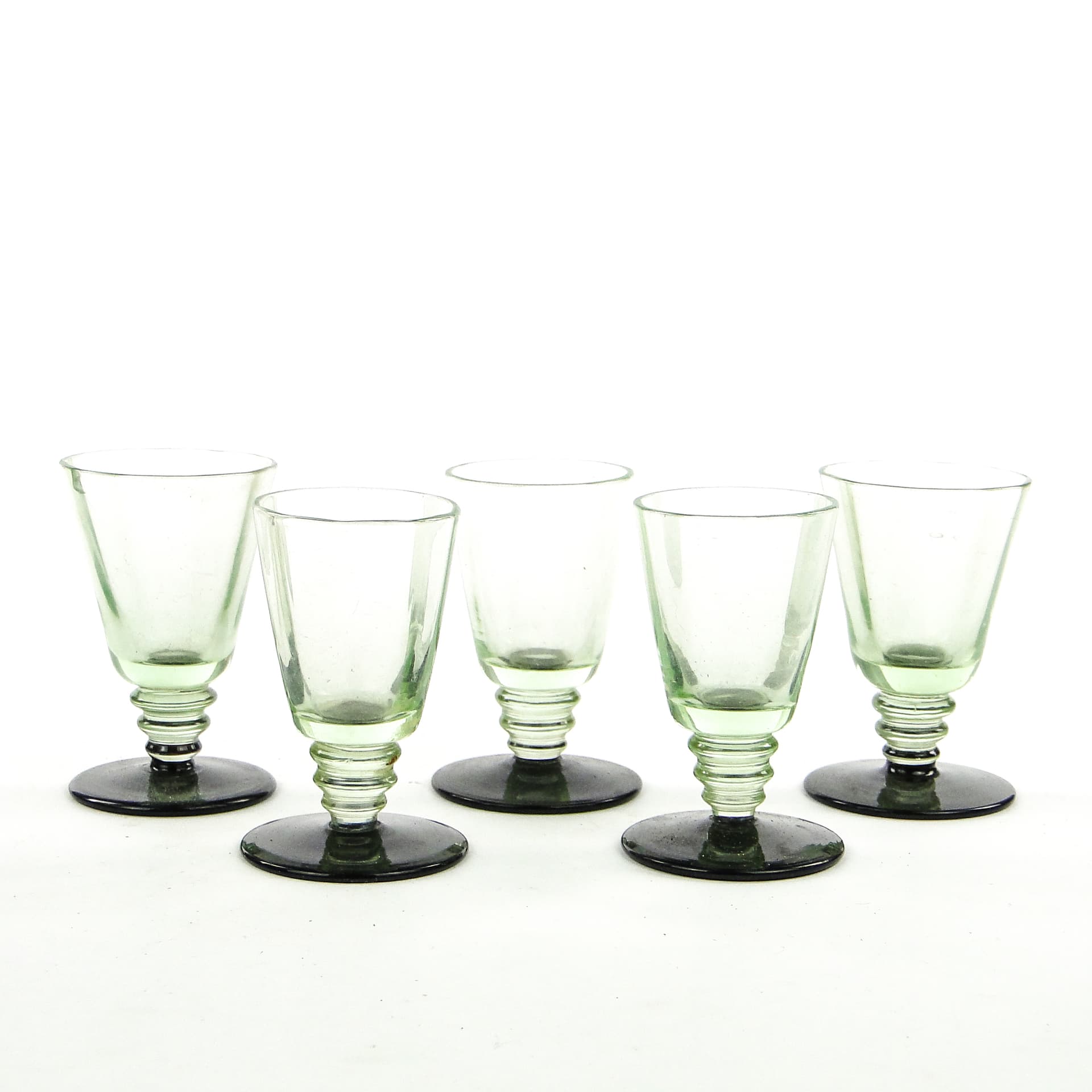 Set of Five Glasses, Art Deco, glass, Poland, 1930s. - 103819