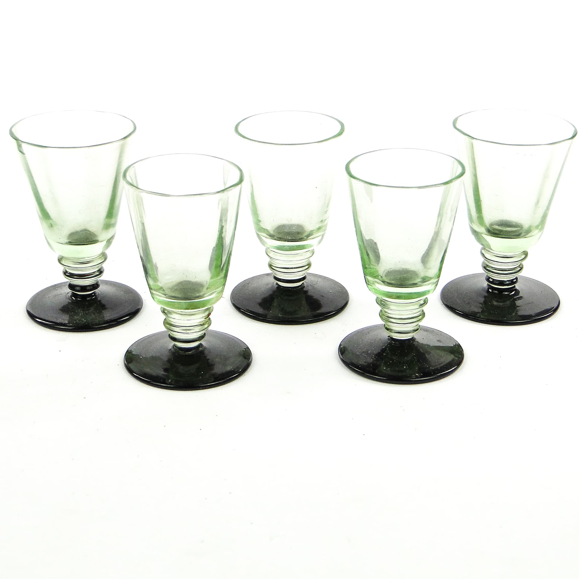 Set of Five Glasses, Art Deco, glass, Poland, 1930s. - 103827