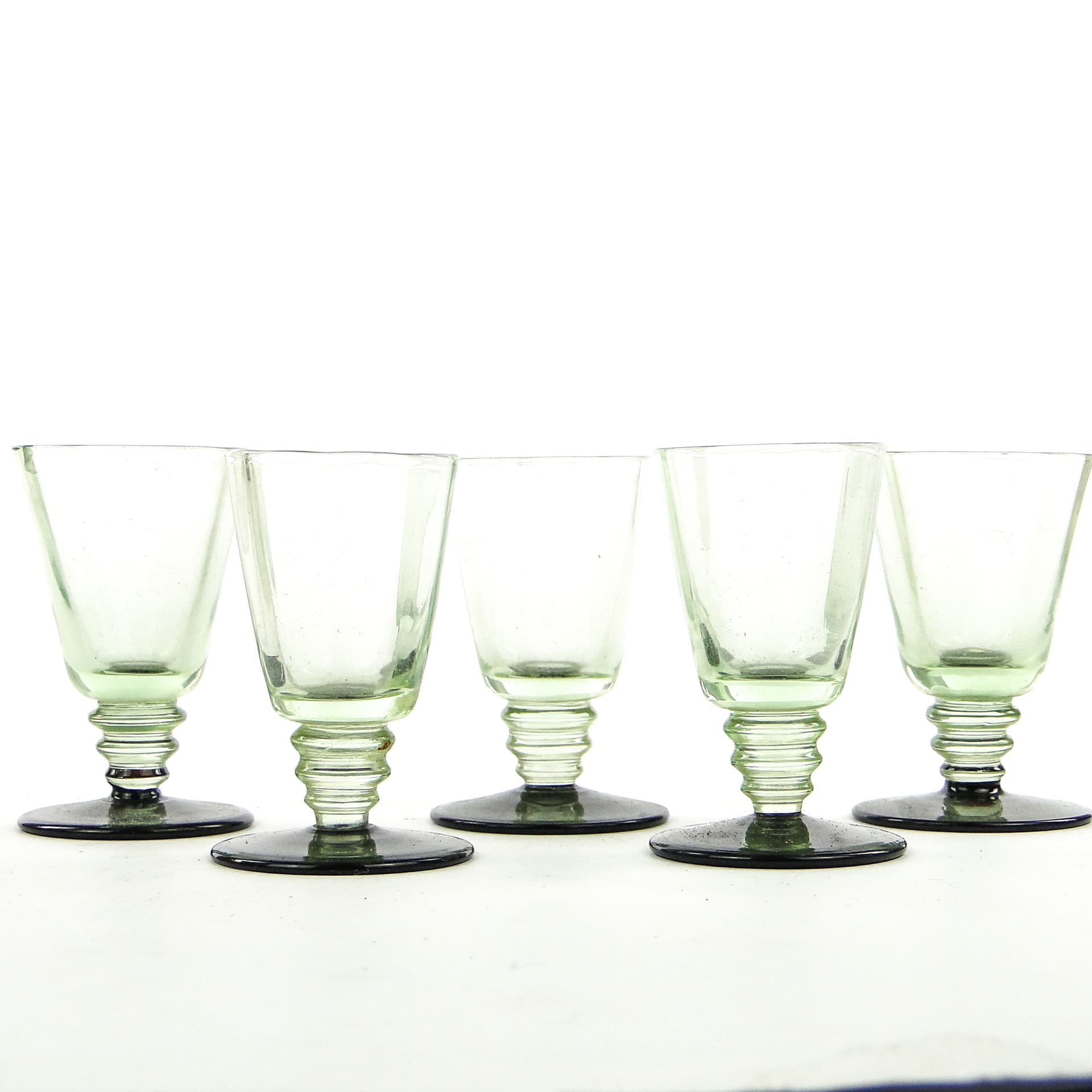 Set of Five Glasses, Art Deco, glass, Poland, 1930s. - 103820