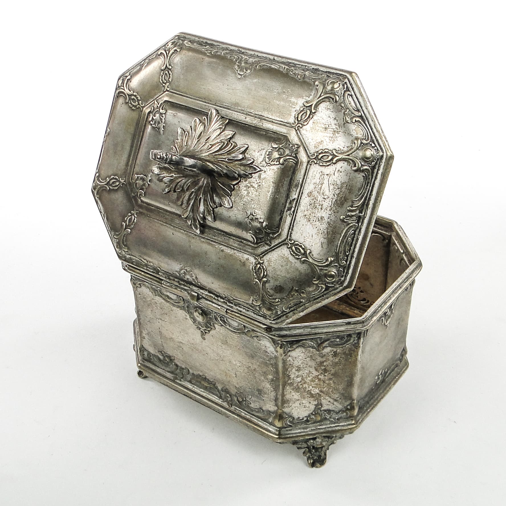 Cukiernica Rococo, mosiądz srebrzony, Norblin, Polska, początek XX w. - 103882