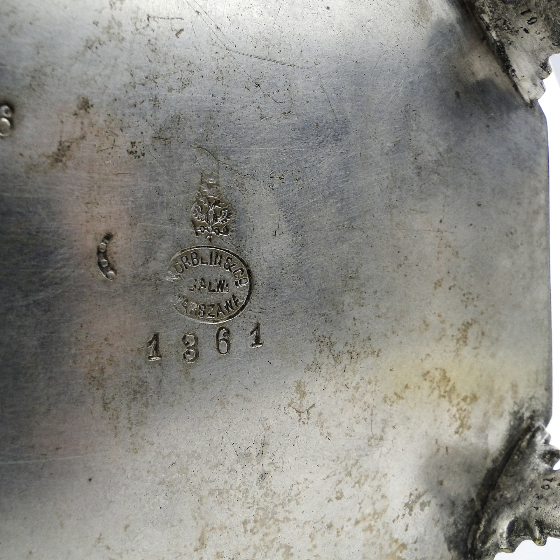 Cukiernica Rococo, mosiądz srebrzony, Norblin, Polska, początek XX w. - 103888