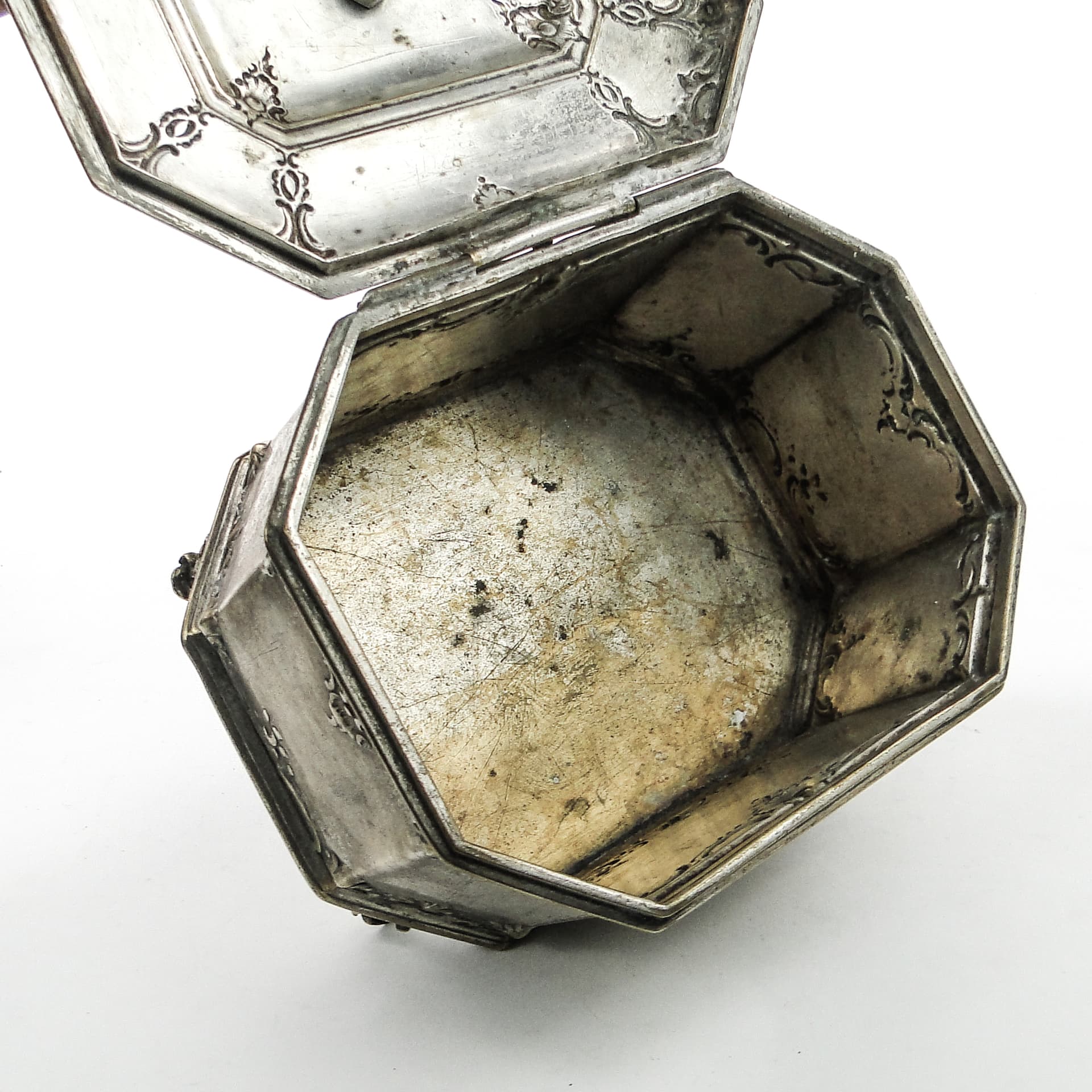 Cukiernica Rococo, mosiądz srebrzony, Norblin, Polska, początek XX w. - 103883