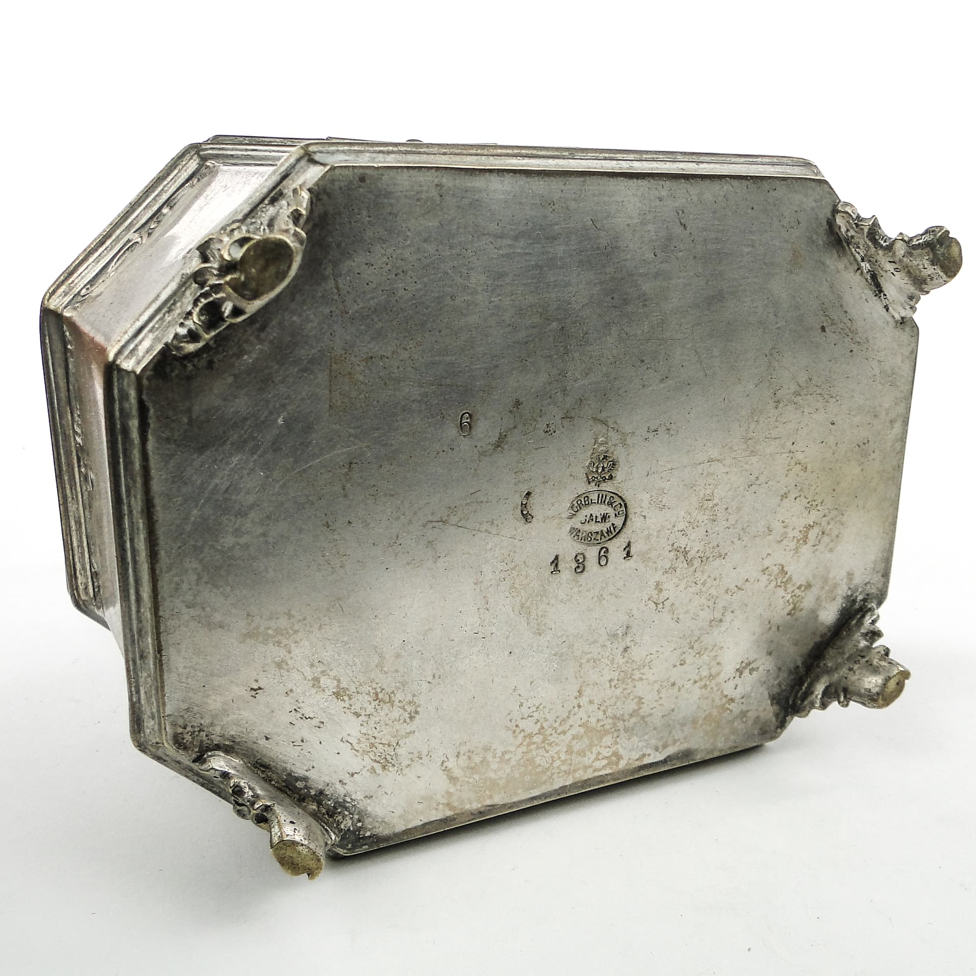 Cukiernica Rococo, mosiądz srebrzony, Norblin, Polska, początek XX w. - 103887