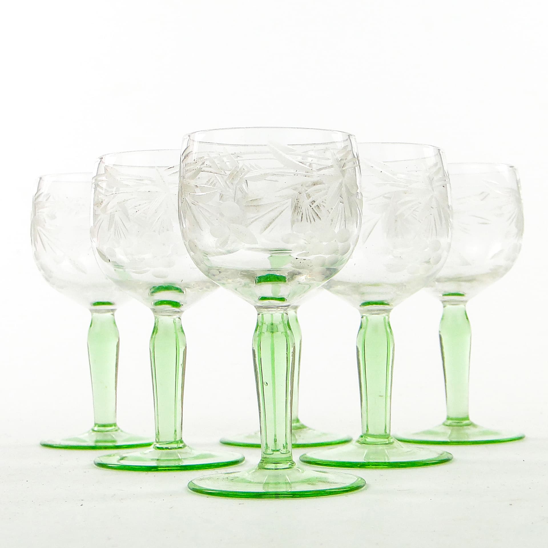 Komplet kieliszków do wina Art Nouveau, szkło, Bohemia, Czechy, pocz. XX w. - 103943