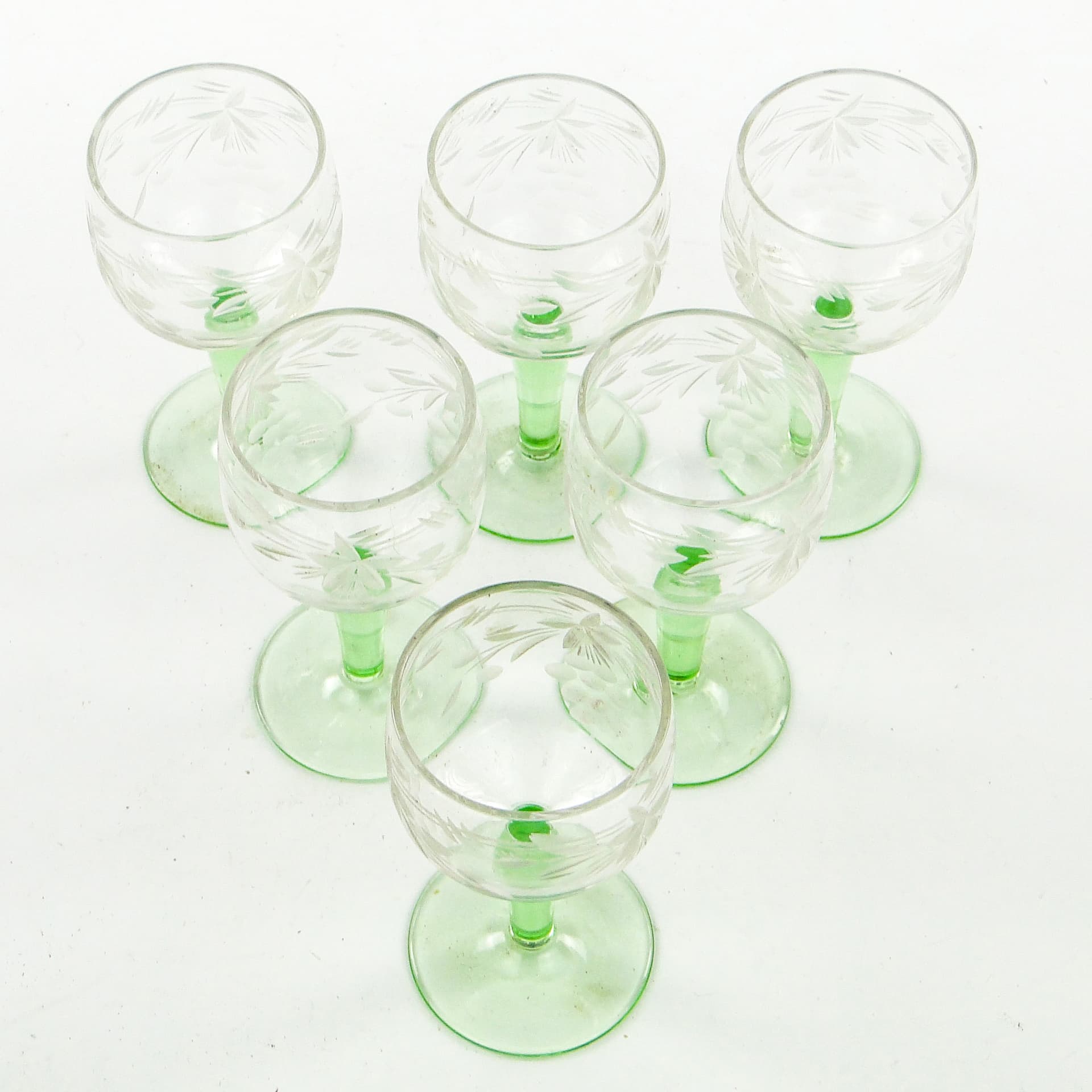 Komplet kieliszków do wina Art Nouveau, szkło, Bohemia, Czechy, pocz. XX w. - 103948