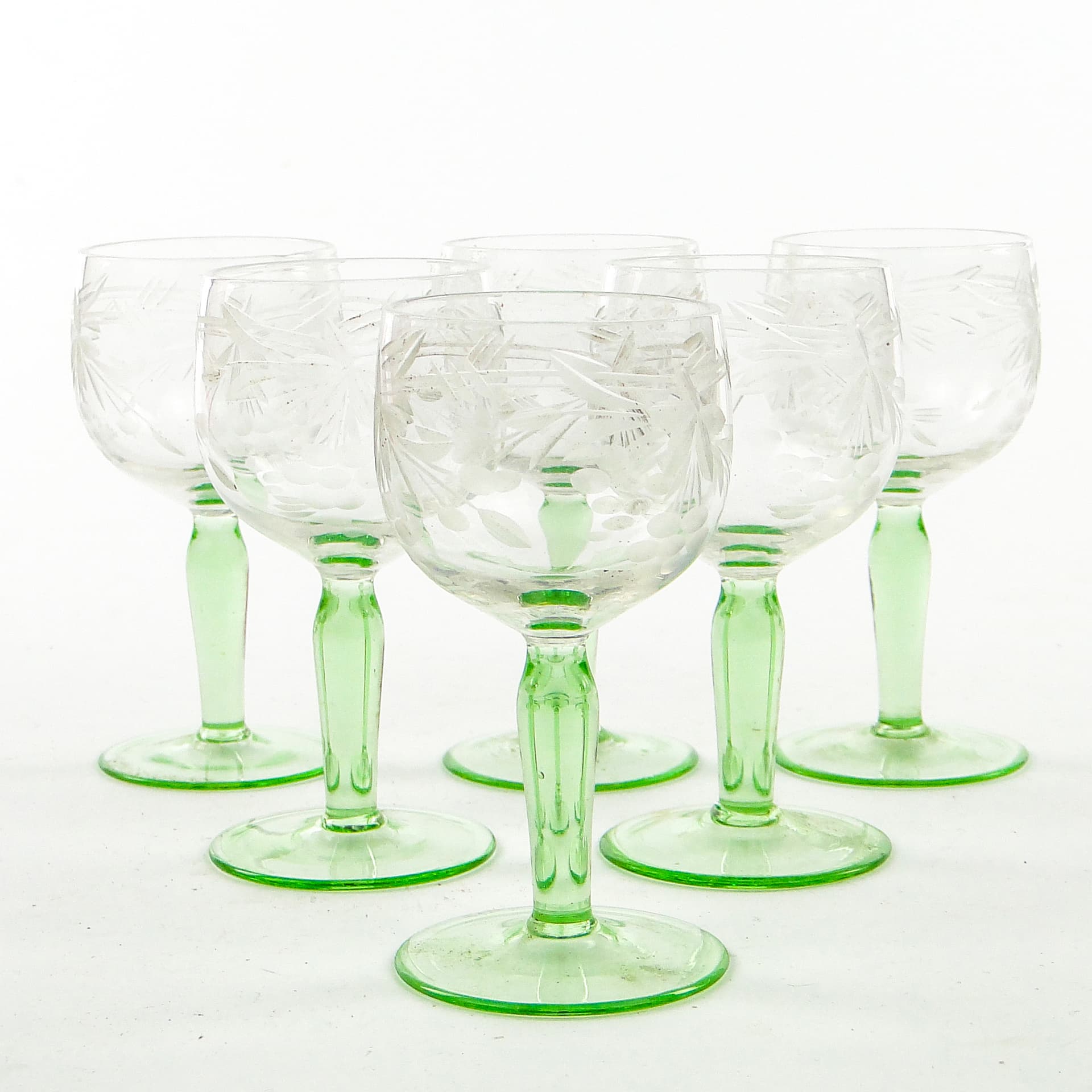 Komplet kieliszków do wina Art Nouveau, szkło, Bohemia, Czechy, pocz. XX w. - 103944