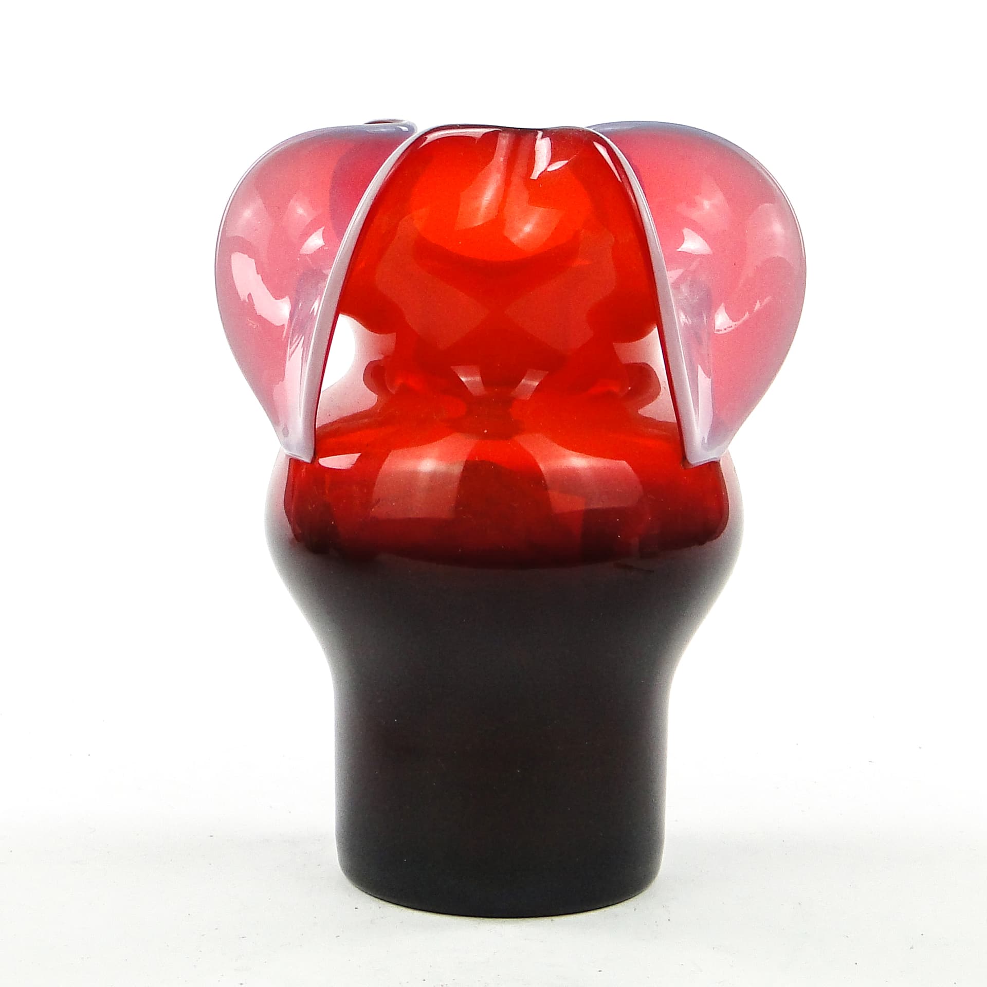 Wazon Osiołek, szkło czerwone, proj. C. Zuber, Polska, lata 70. - 103953