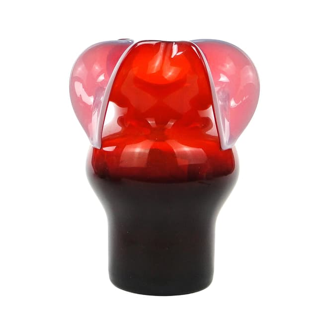 Wazon Osiołek, szkło czerwone, proj. C. Zuber, Polska, lata 70. - WYMIARY