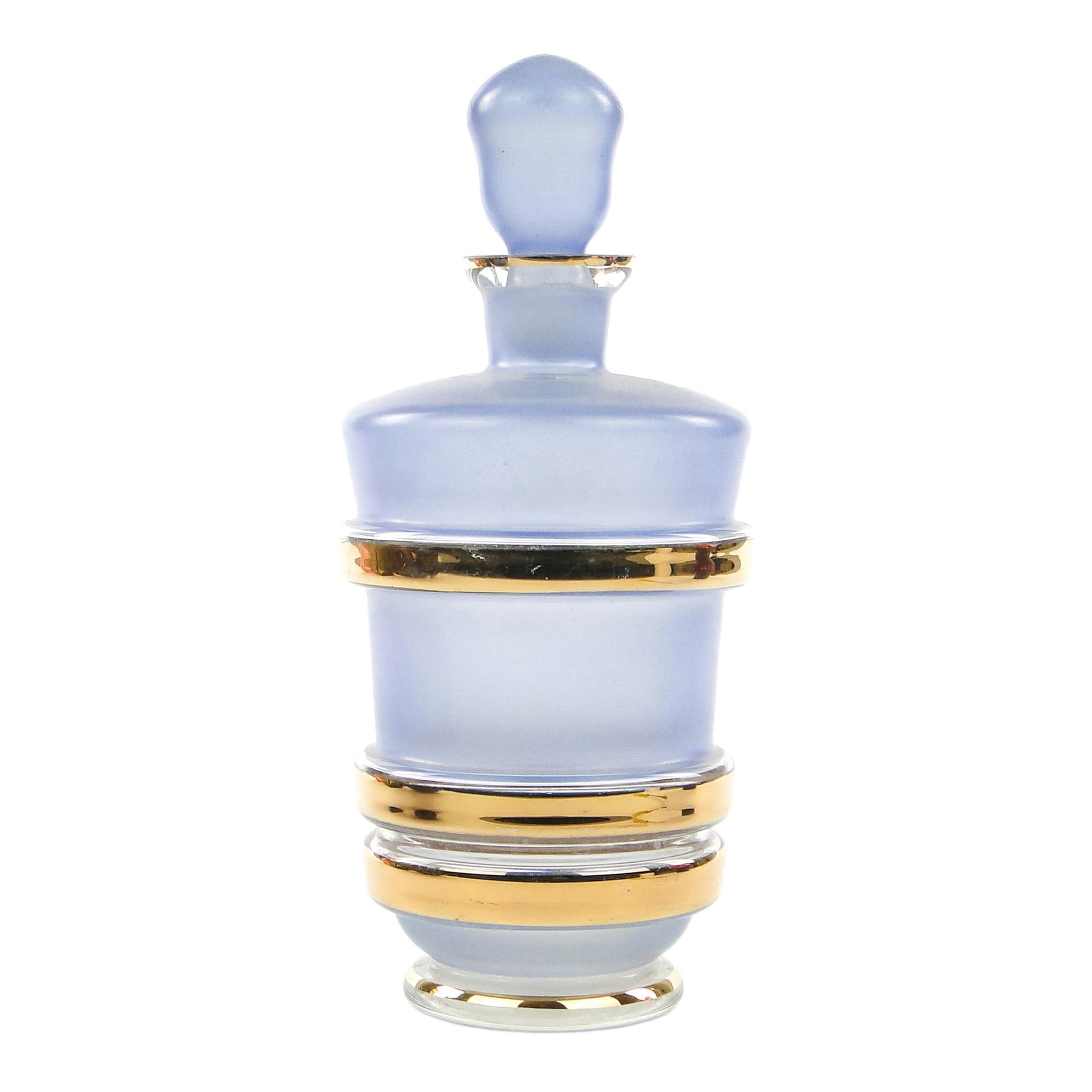 Mid-century modern decanter, glass, Kamenický Šenov, Czechoslovakia, 1950s.