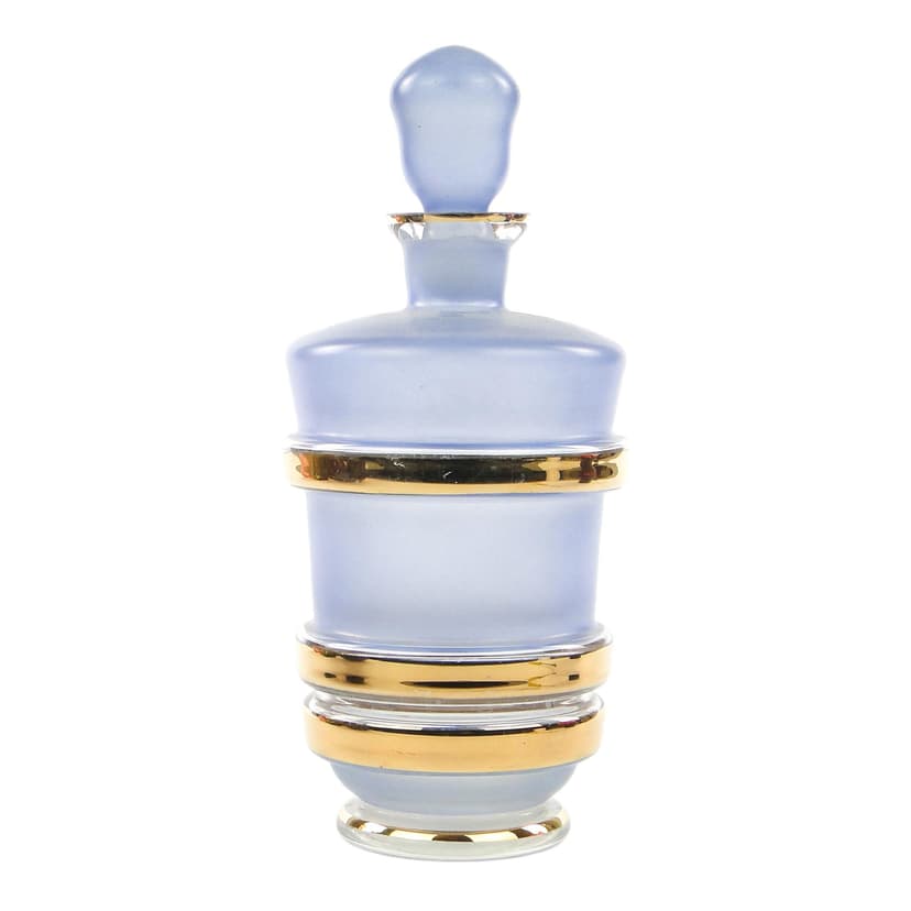 Mid-century modern decanter, glass, Kamenický Šenov, Czechoslovakia, 1950s.