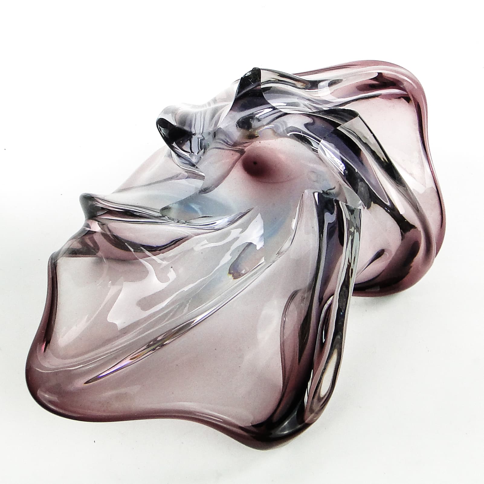 Sommerso centerpiece, mid-century modern, violet glass, Murano, Italy, 1950s. - 104298