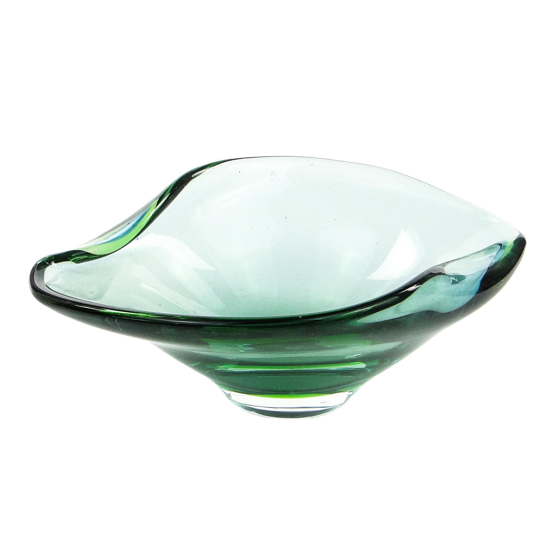 Mid-century modern decorative bowl, glass, Val Saint Lambert, Belgium, 1950s.