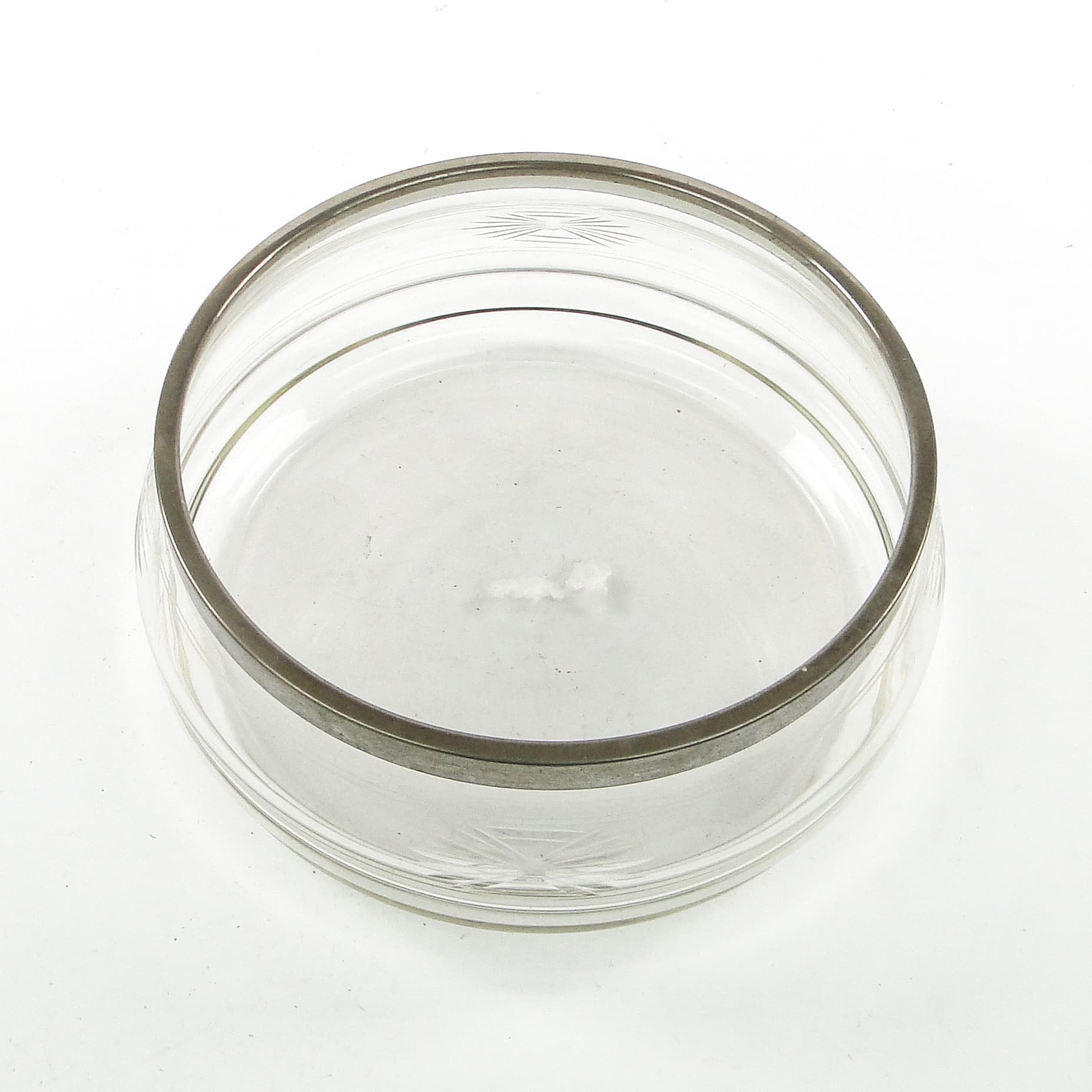 Patera Art Deco, szkło, mosiądz srebrzony, Niemcy, lata 30. - 104343