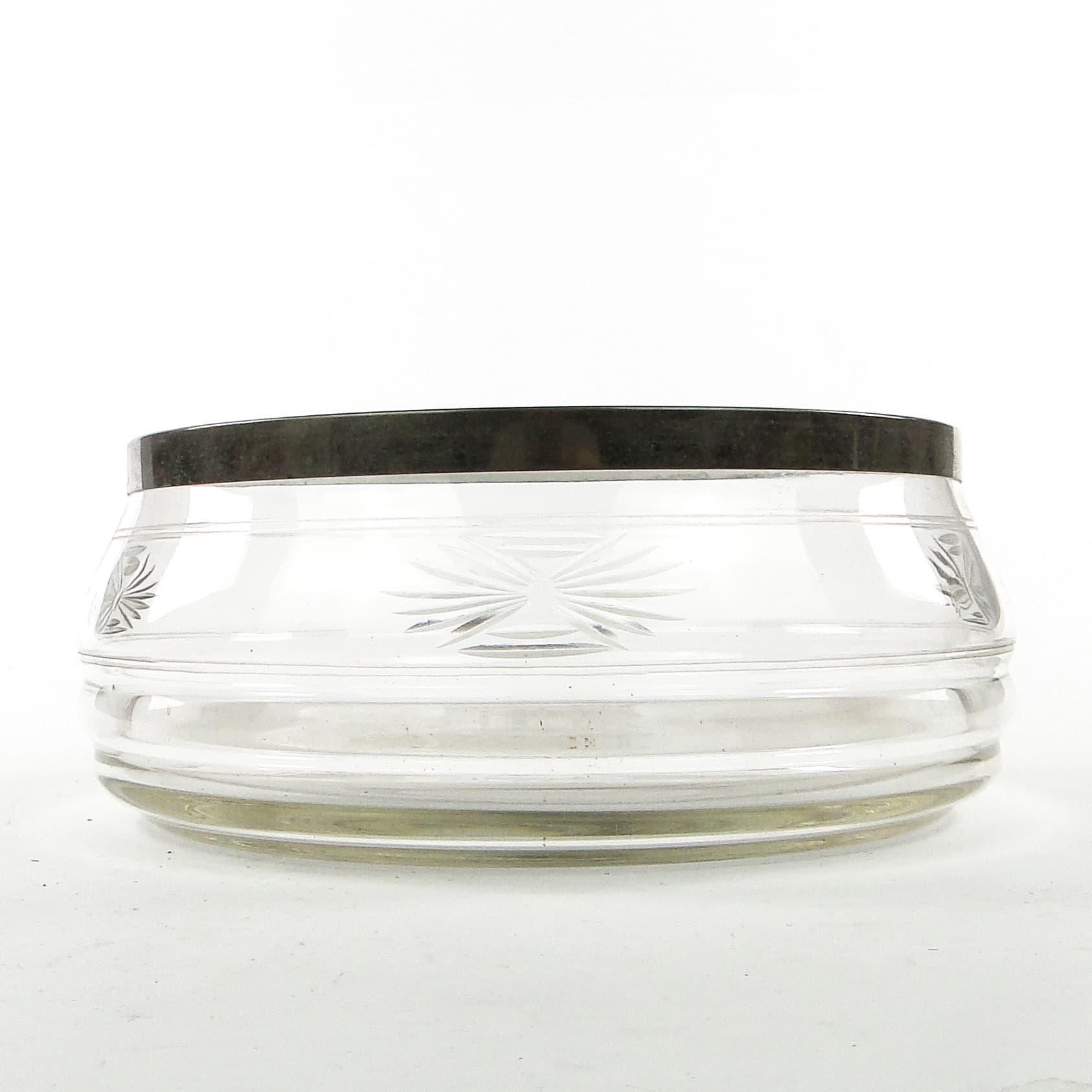 Patera Art Deco, szkło, mosiądz srebrzony, Niemcy, lata 30. - 104344