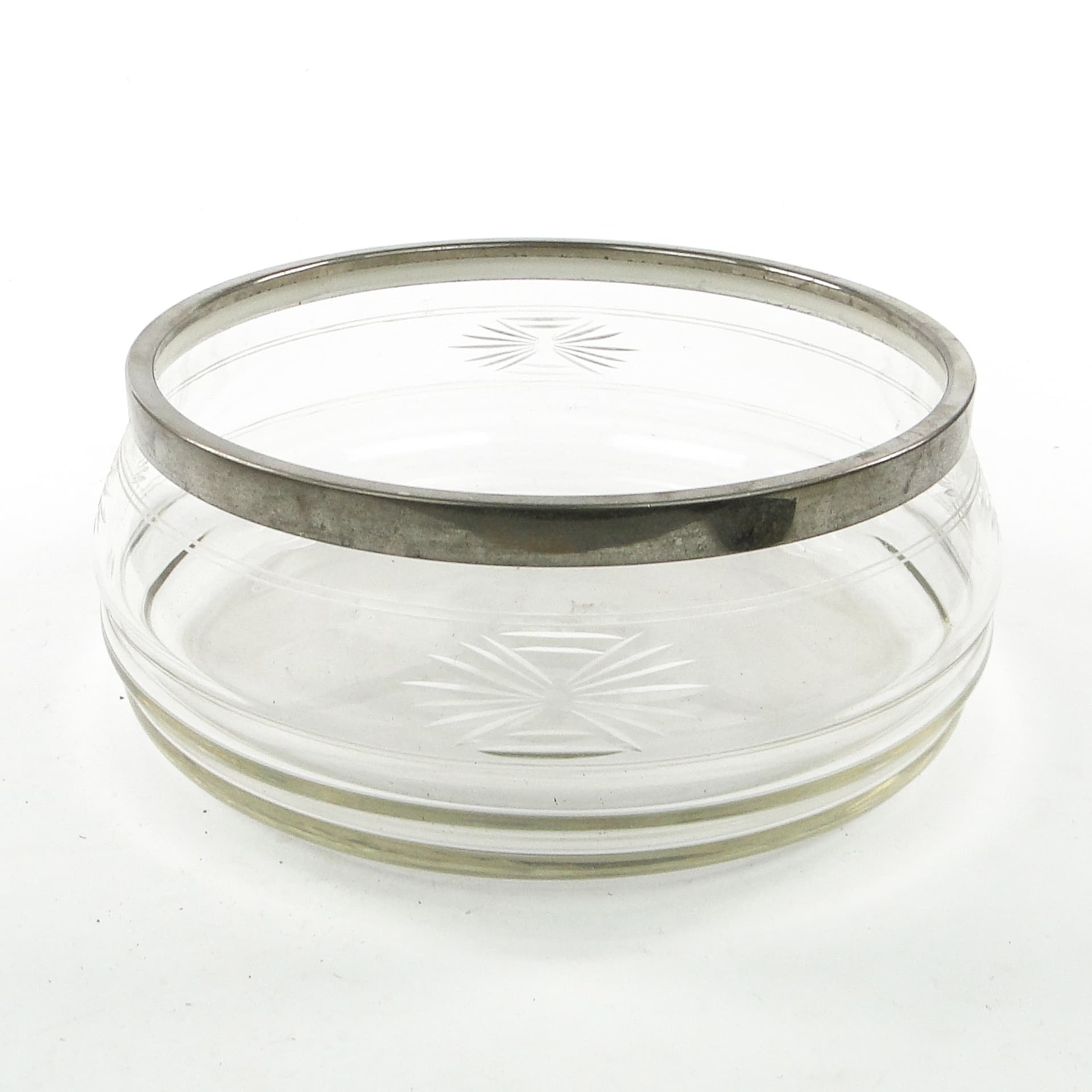 Patera Art Deco, szkło, mosiądz srebrzony, Niemcy, lata 30. - 104341